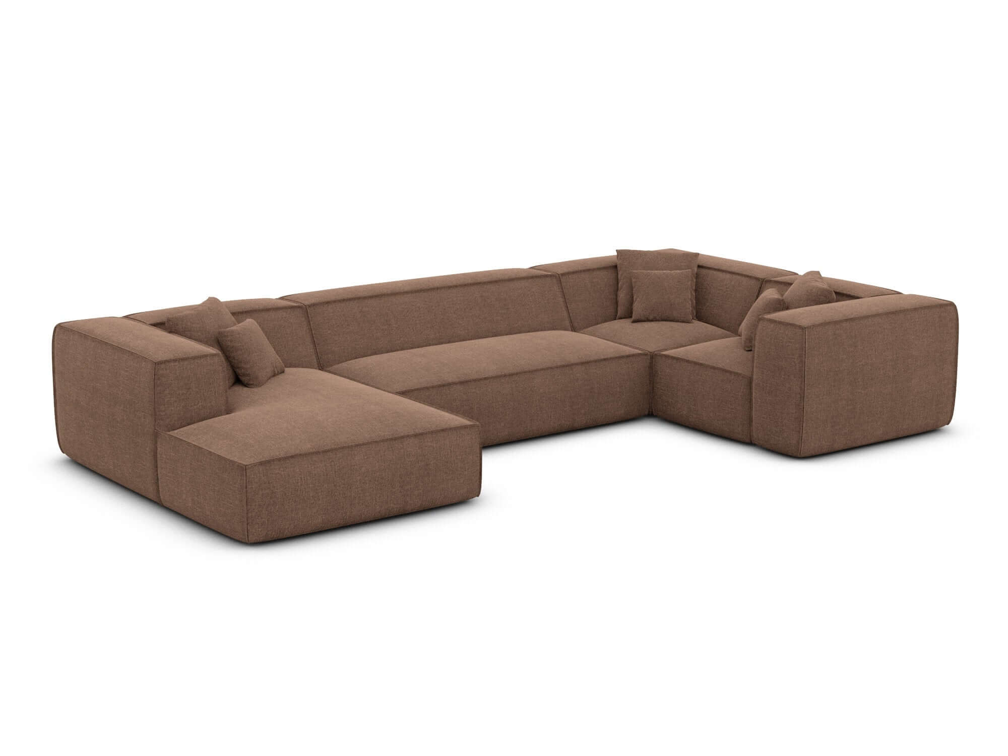 Wohnlandschaft Liranda XL U-Form in Stoff Braun
