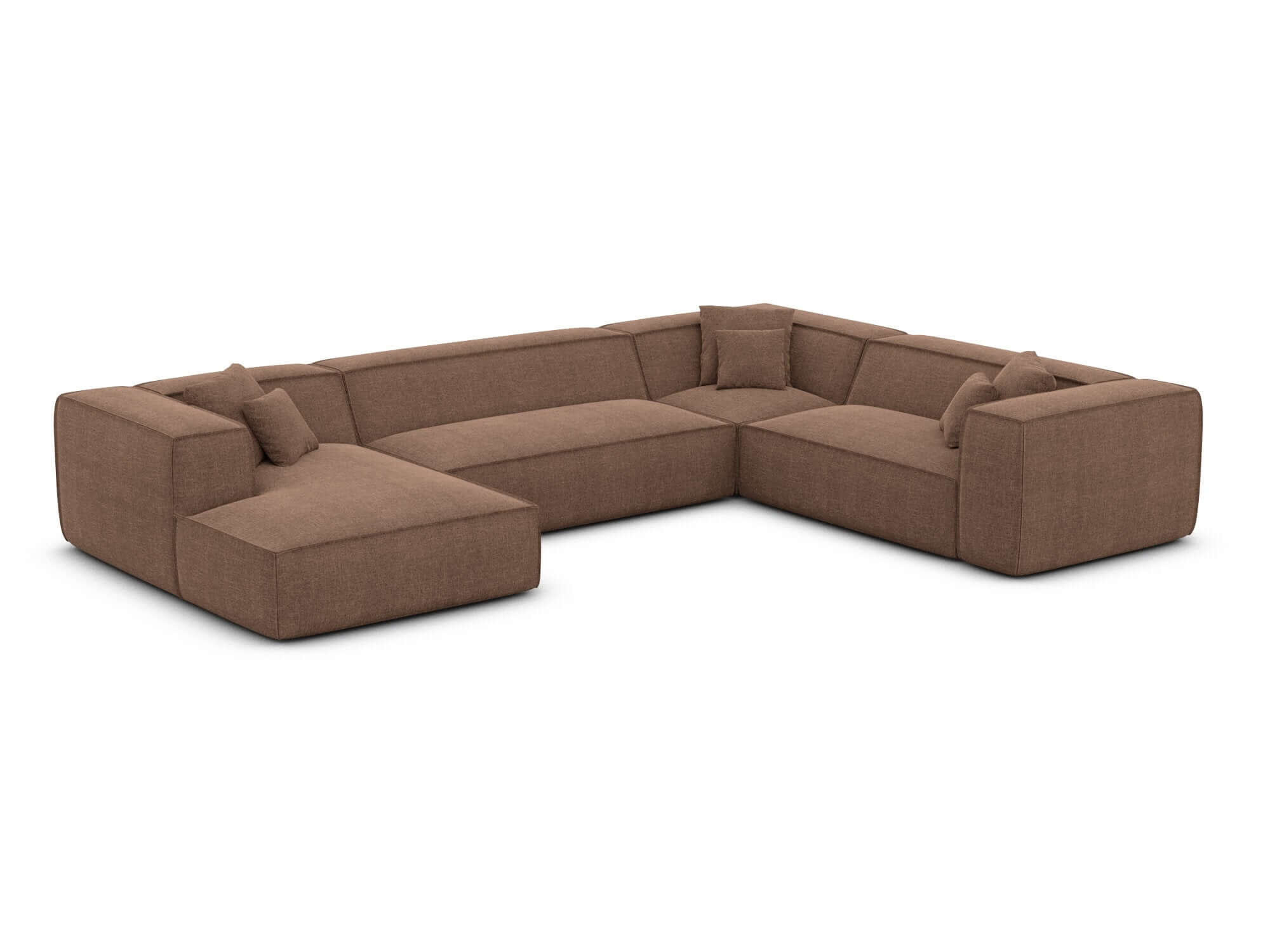 Wohnlandschaft Liranda XXL U-Form in Stoff Braun