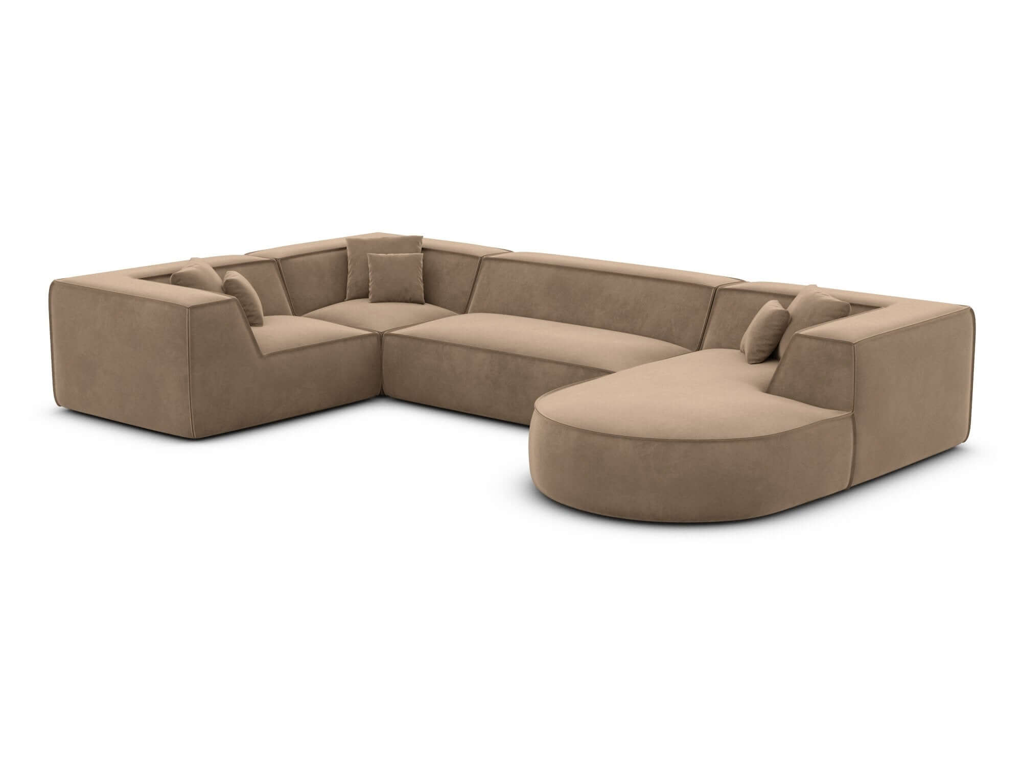 Wohnlandschaft Monterola XL in Stoff braun