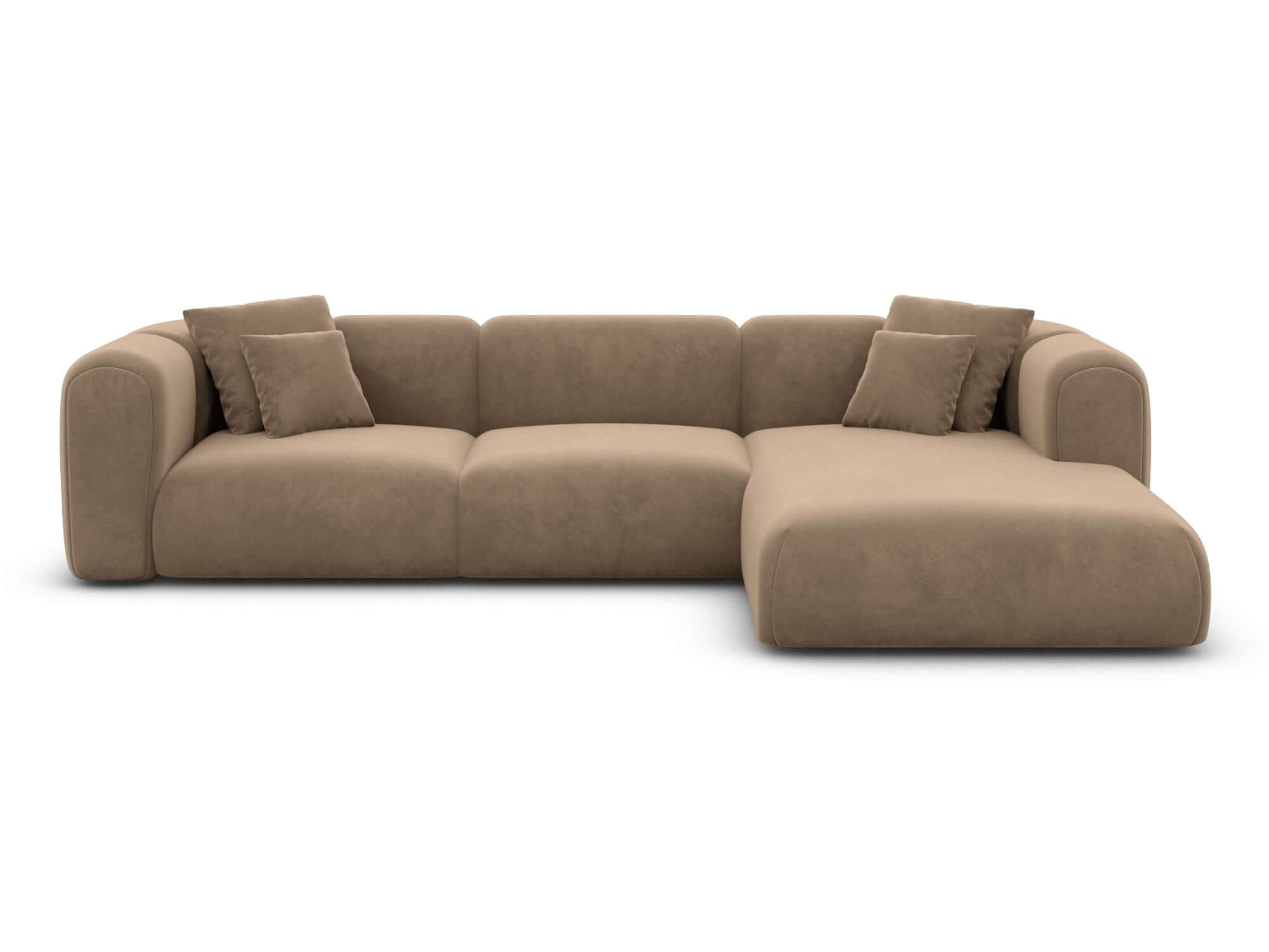 Ecksofa Venturia L Form aus Stoff braun