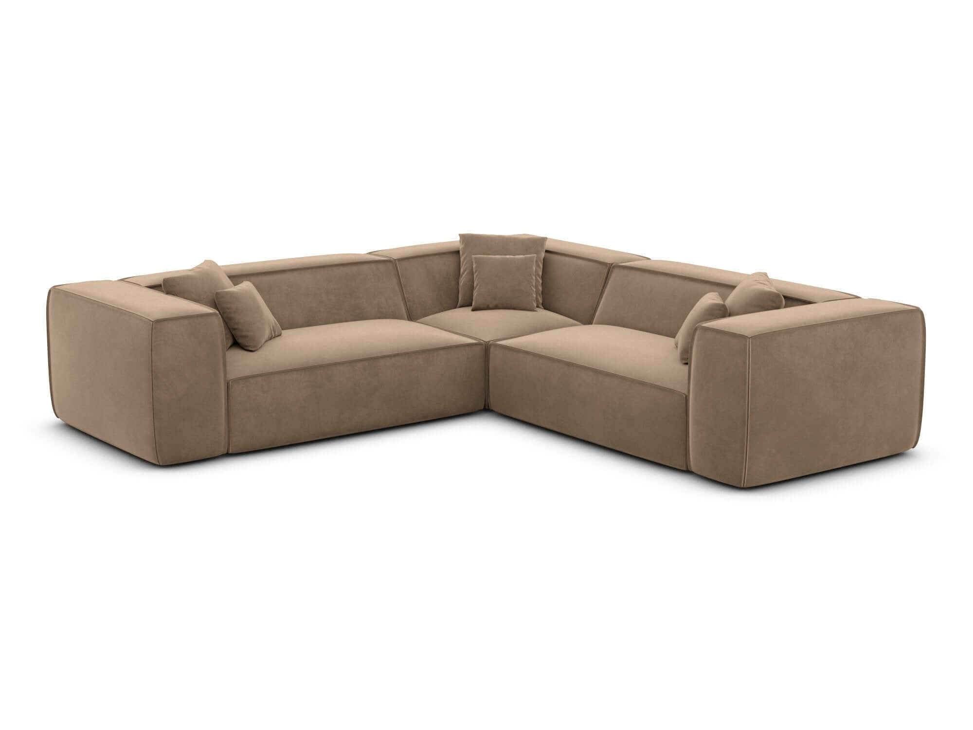 Stoff Ecksofa Liranda L-Form Braun