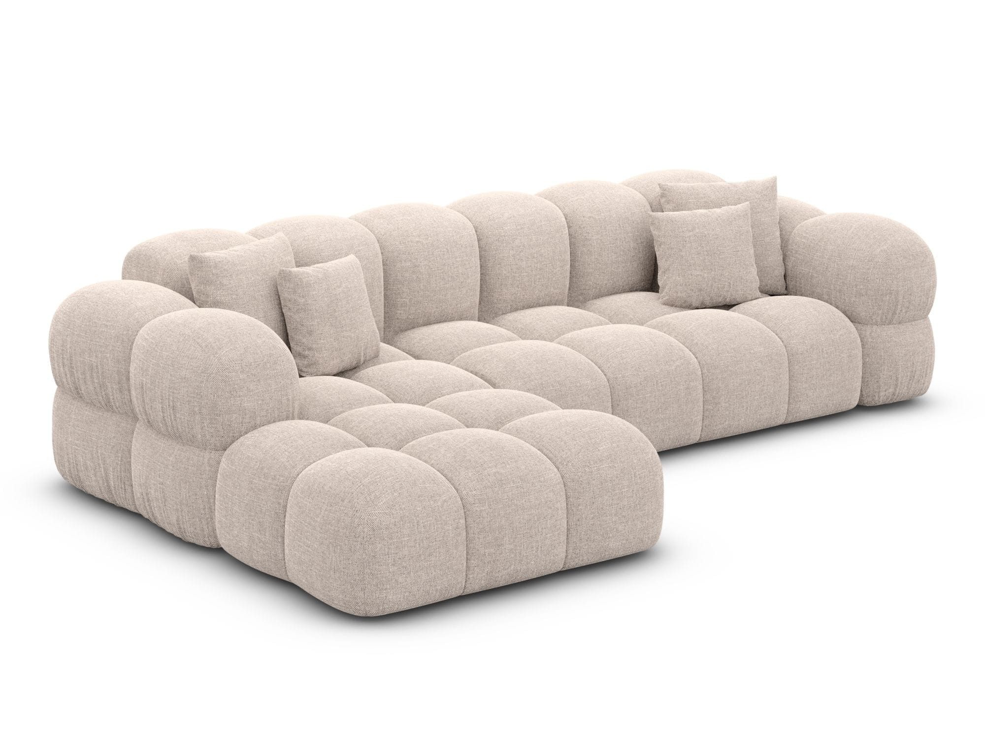 Stoff Ecksofa Monteverde L-Form Beige