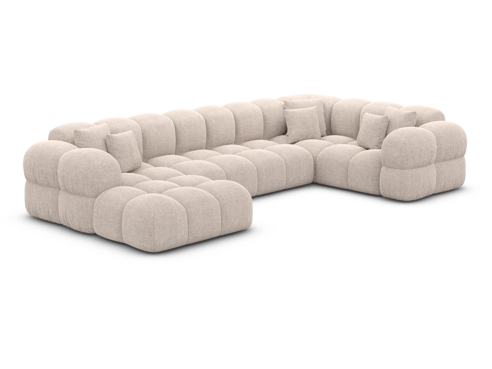 XL Wohnlandschaft Monteverde U-Form aus Stoff Beige