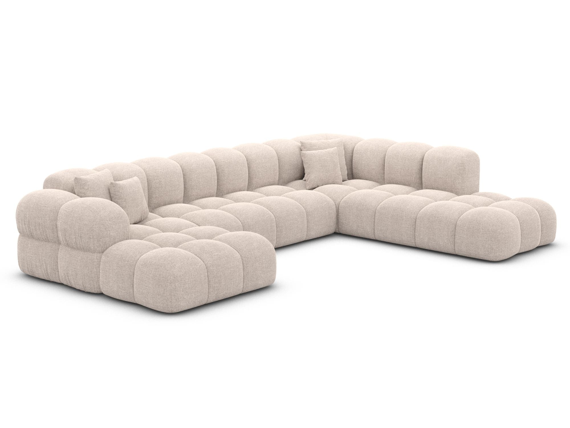Wohnlandschaft Monteverde Lounge U-Form in Stoff Beige