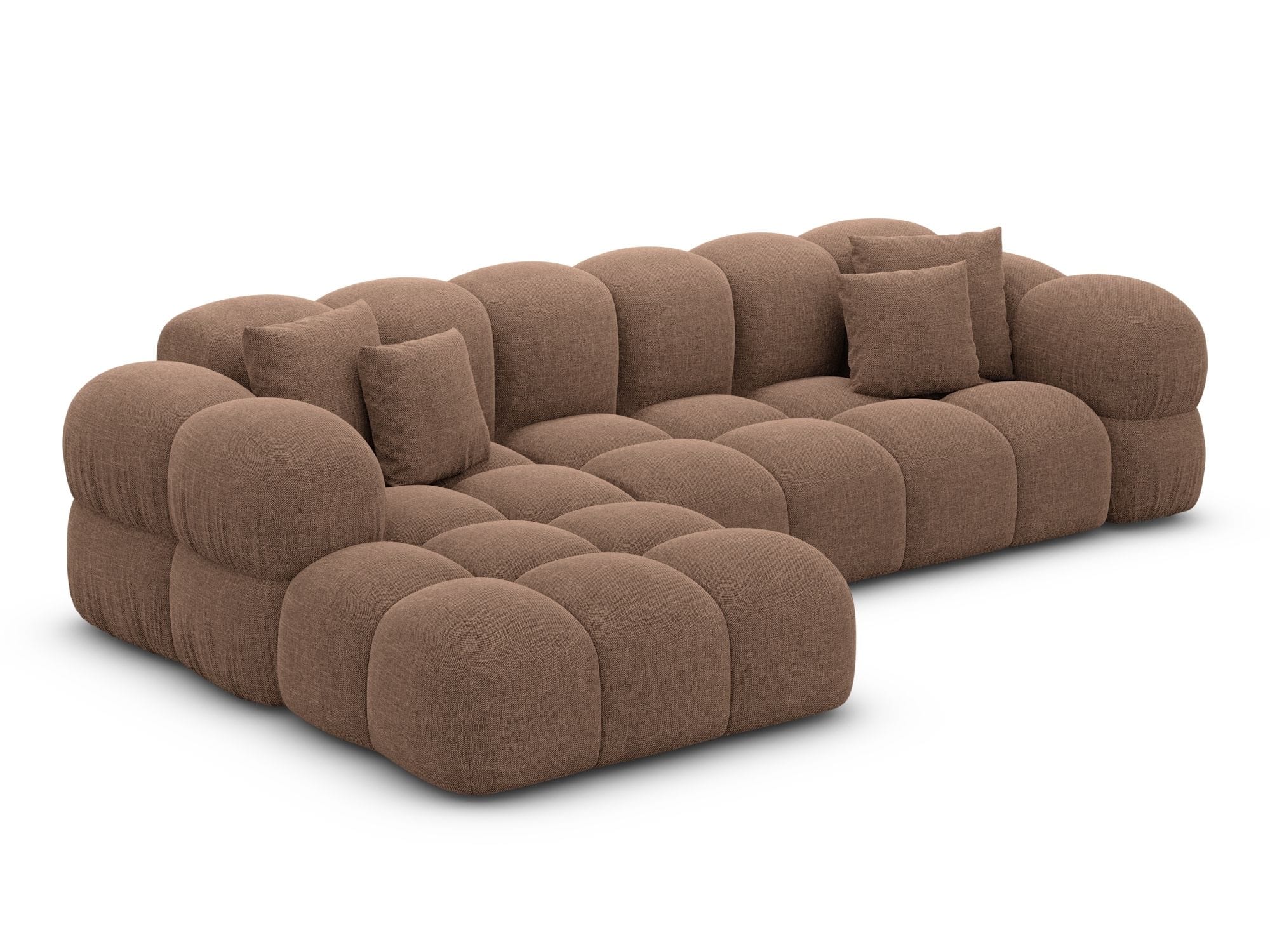 Stoff Ecksofa Monteverde L-Form Braun