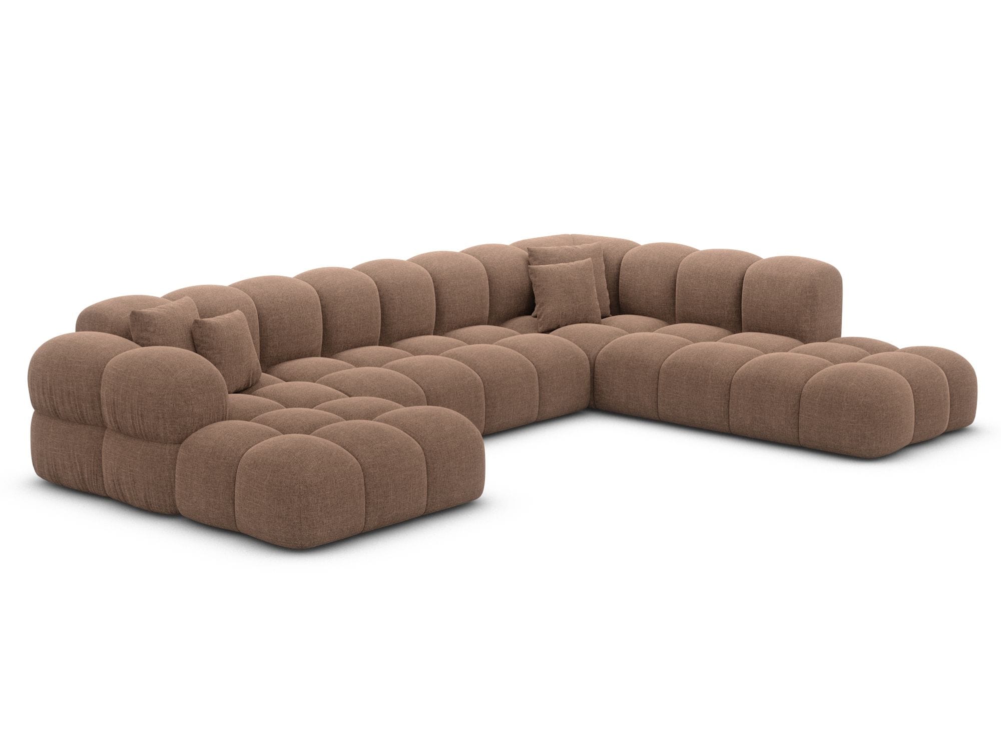 Wohnlandschaft Monteverde Lounge U-Form in Stoff Braun