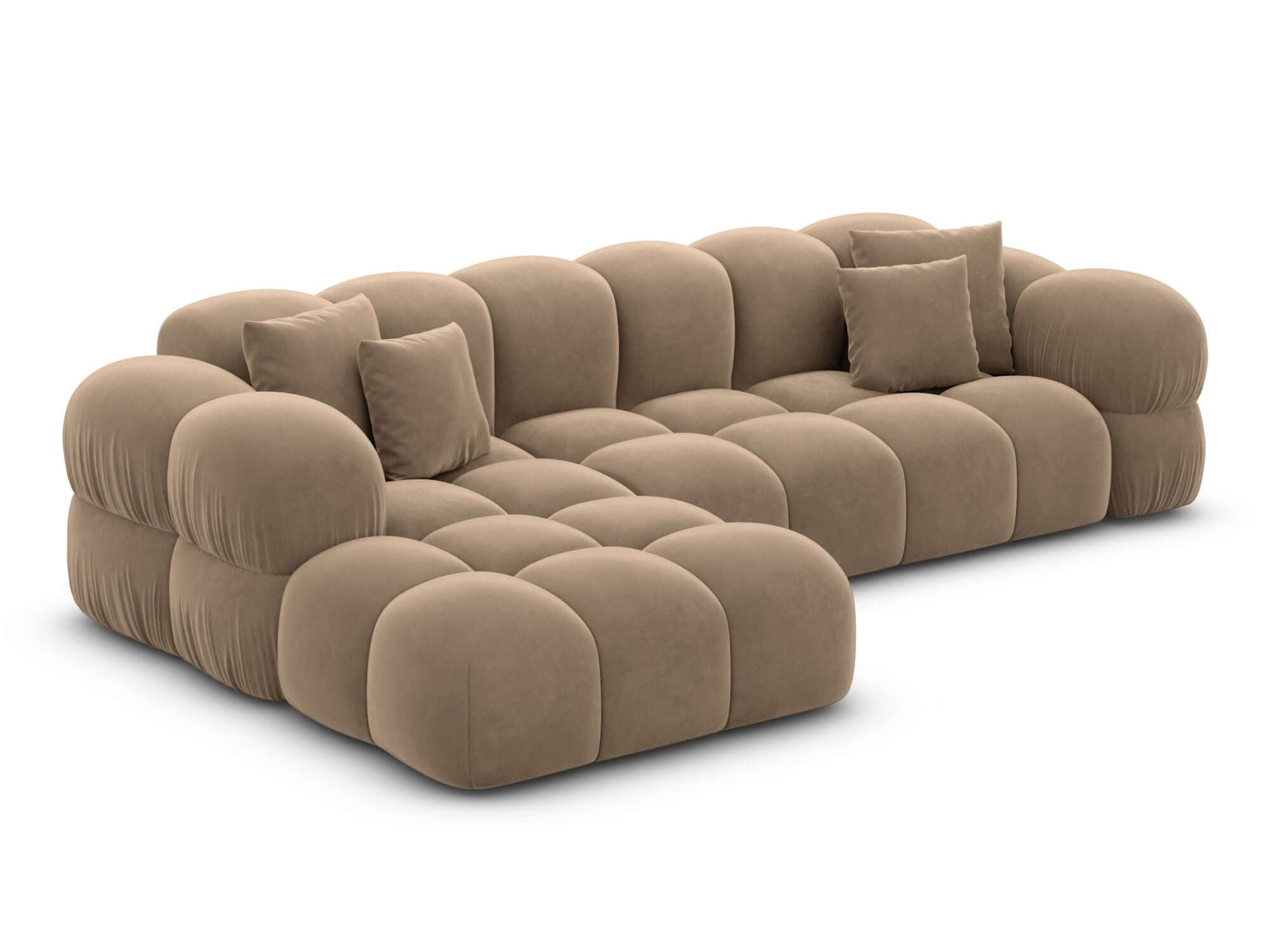 Stoff Ecksofa Monteverde L-Form Braun
