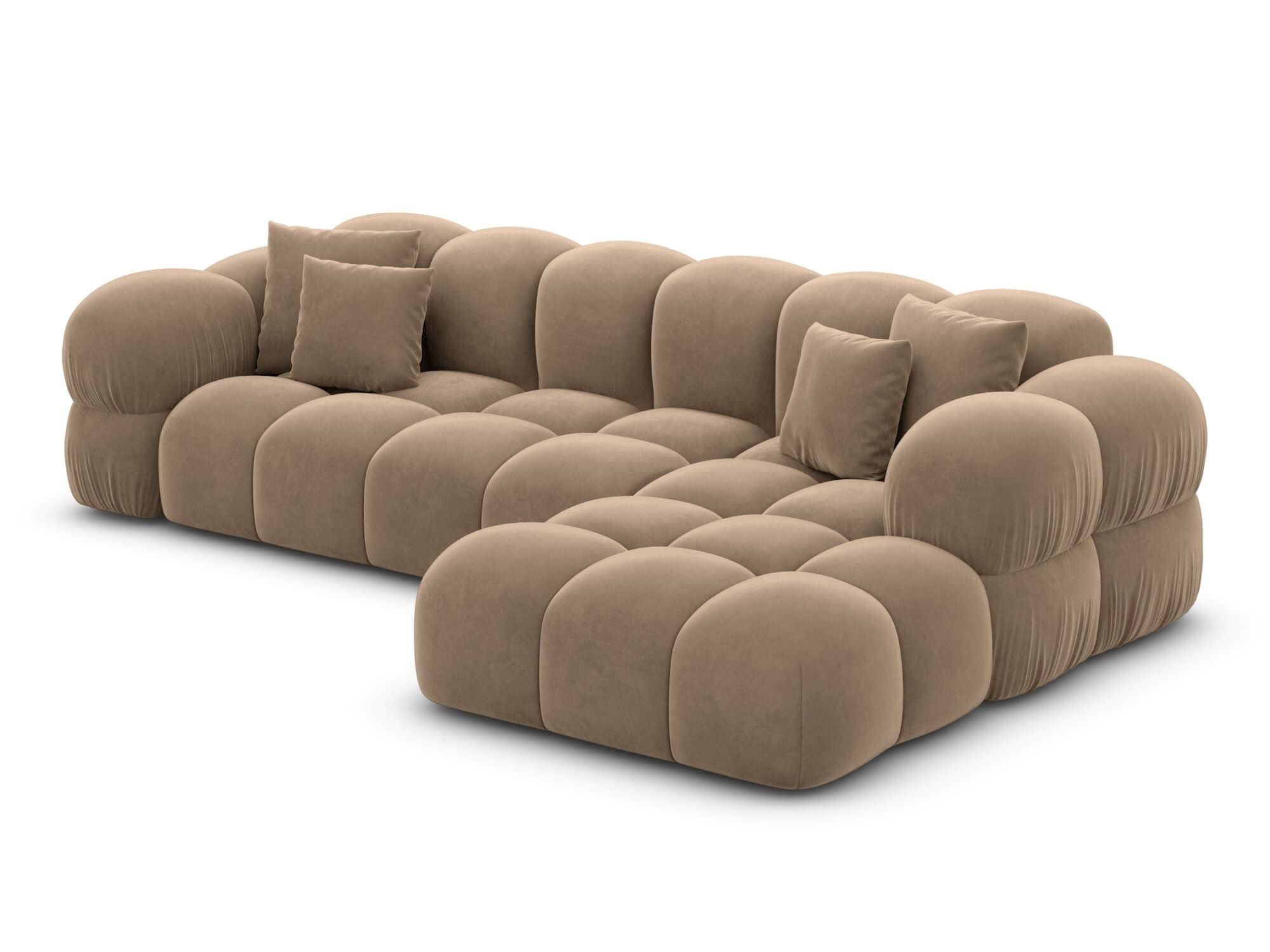 Stoff Ecksofa Monteverde L-Form Braun