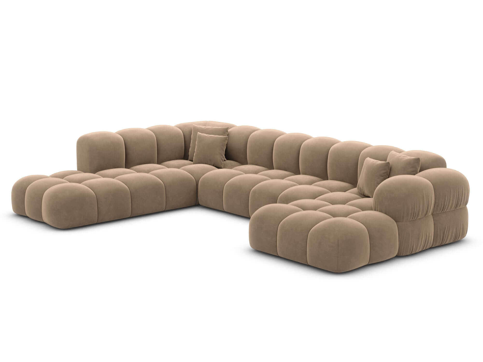 Wohnlandschaft Monteverde Lounge U-Form in Stoff Braun