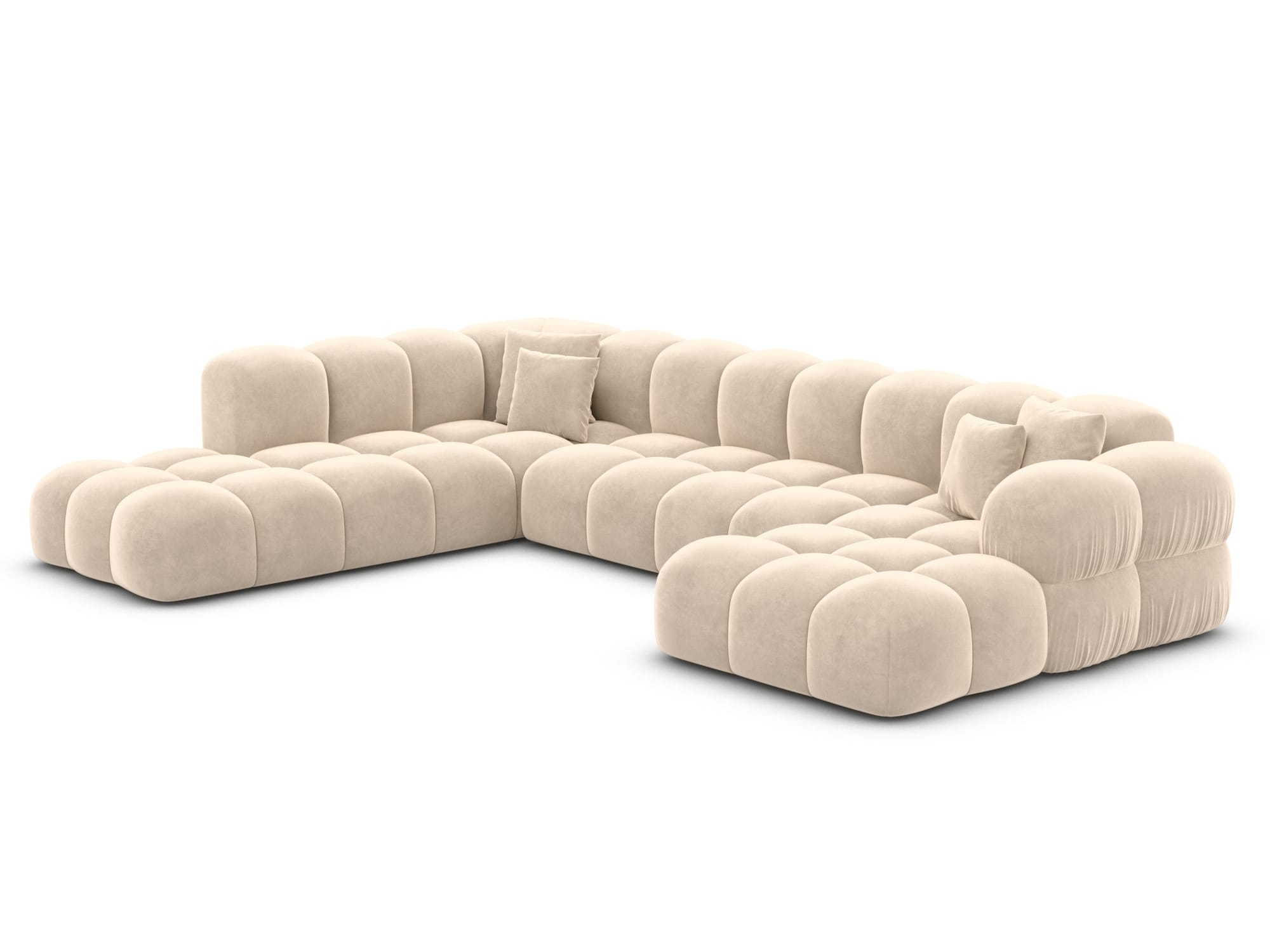 Wohnlandschaft Monteverde Lounge U-Form in Stoff Creme