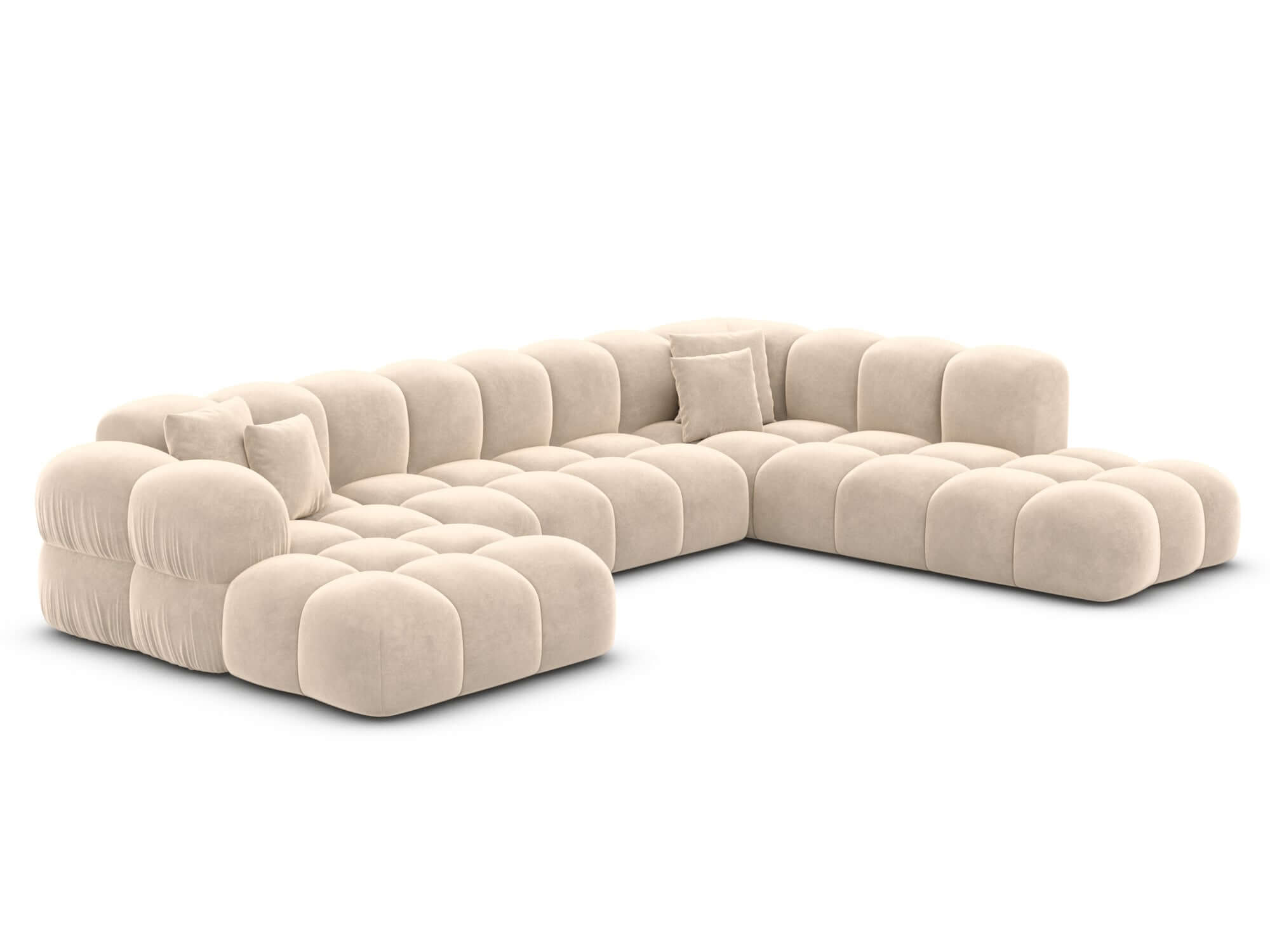 Wohnlandschaft Monteverde Lounge U-Form in Stoff Braun