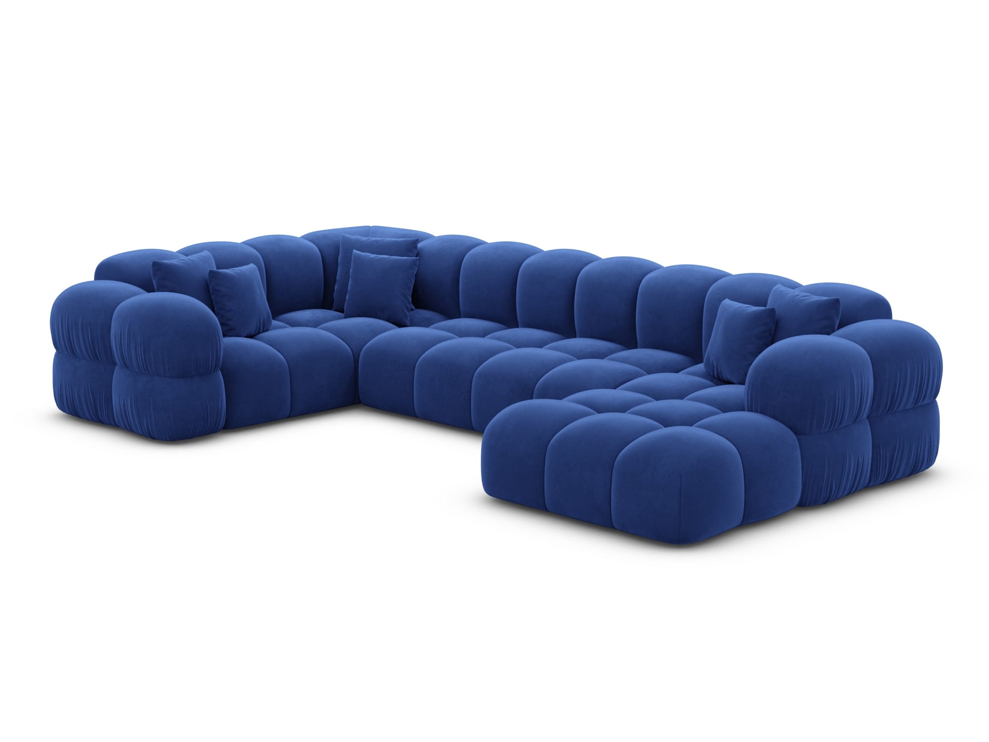 XL Wohnlandschaft Monteverde U-Form aus Stoff Dunkelblau