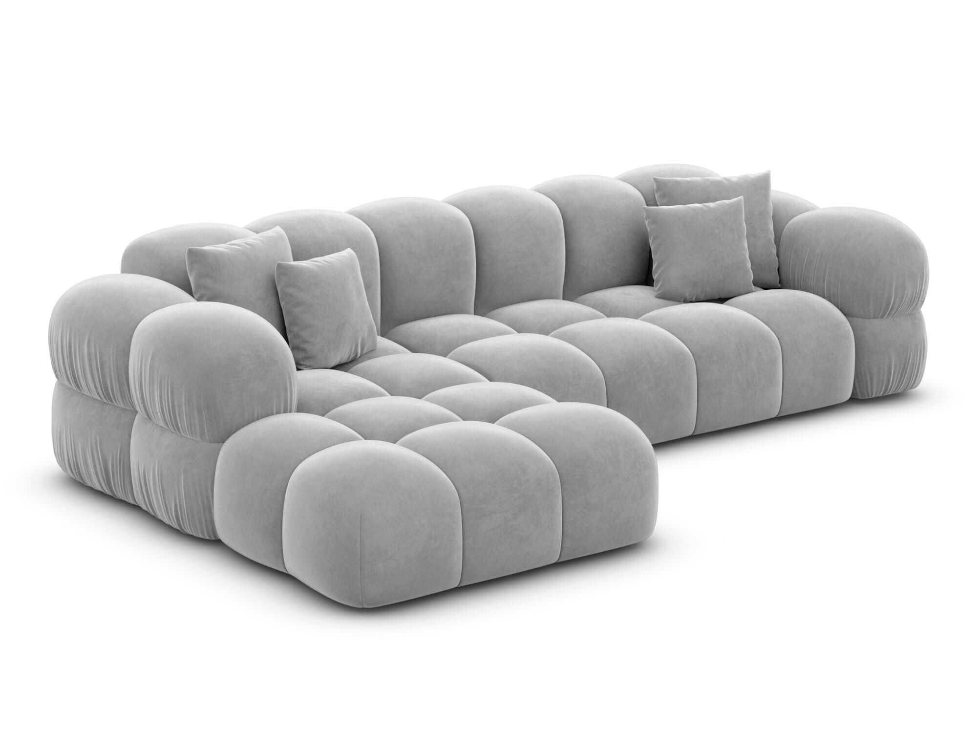 Stoff Ecksofa Monteverde L Form hellgrau