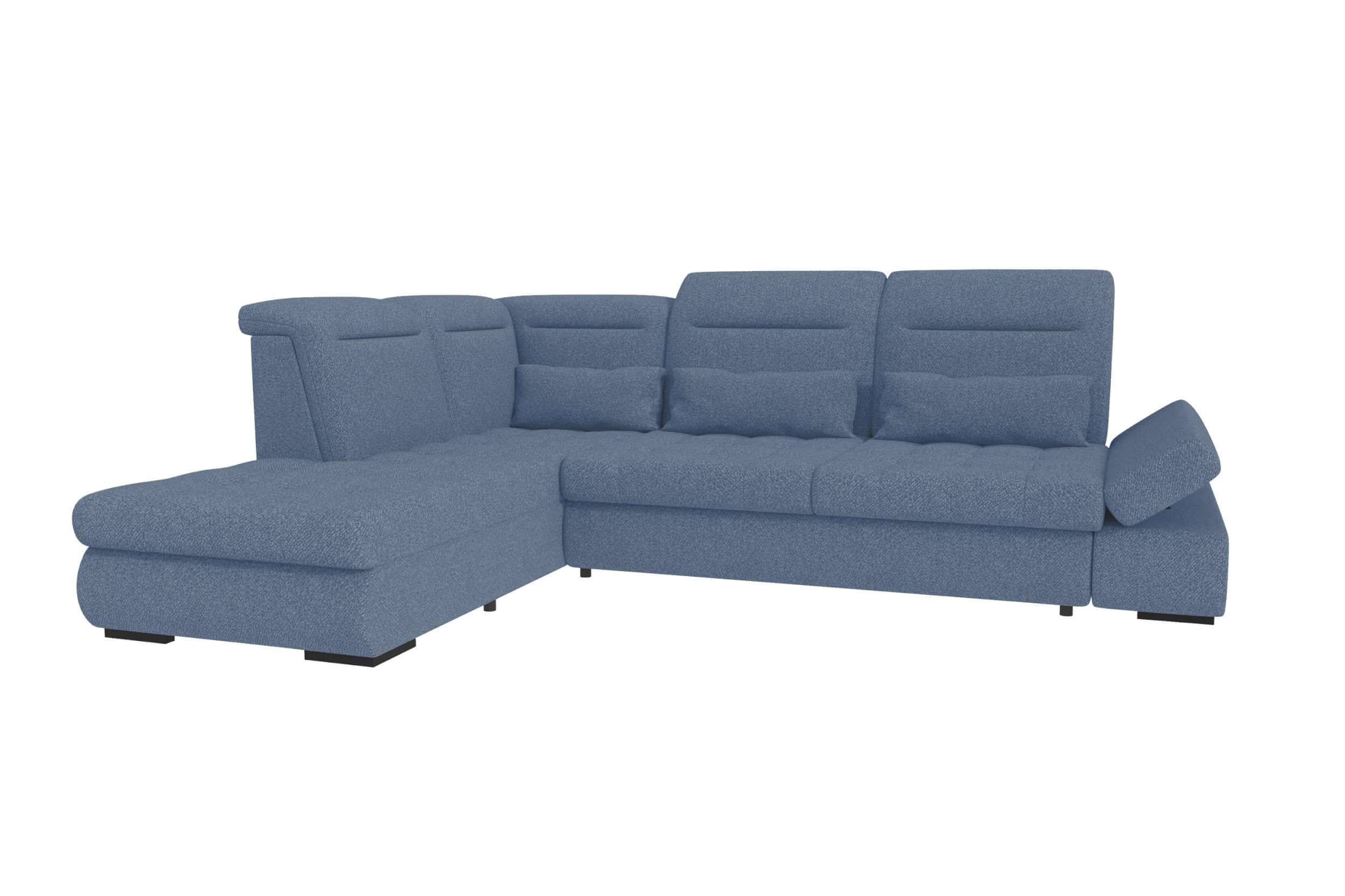 Couch Ares L Form in Stoff blau
