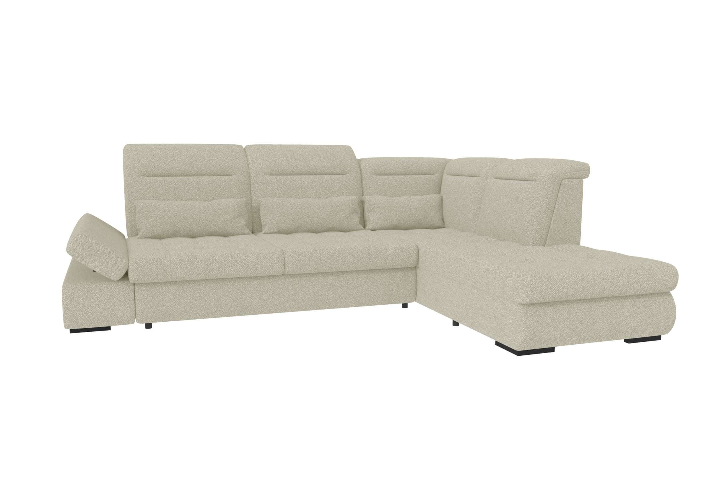Couch Ares L Form in Stoff hellgrau