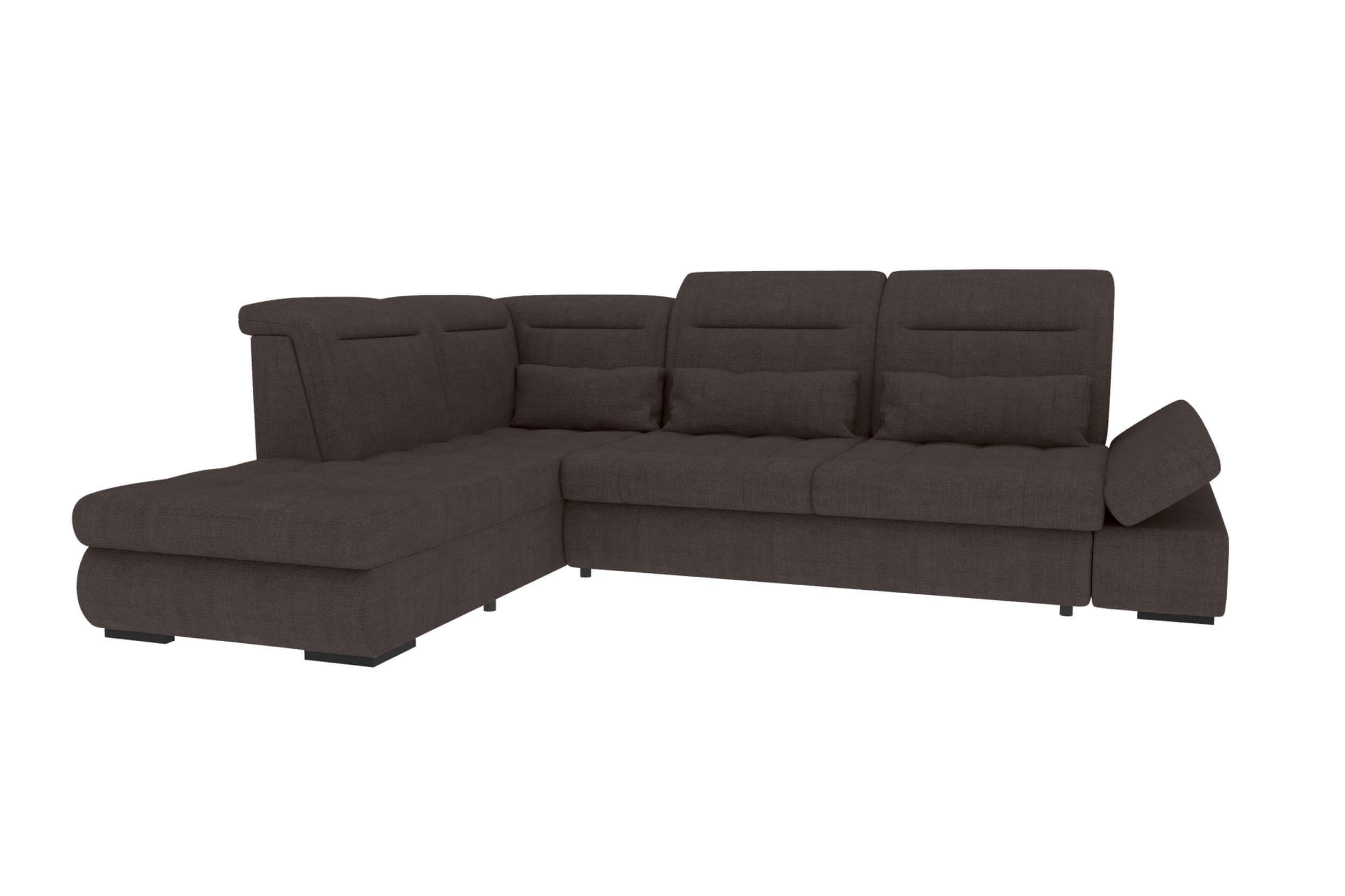 Stoff Ecksofa Ares L-Form Braun