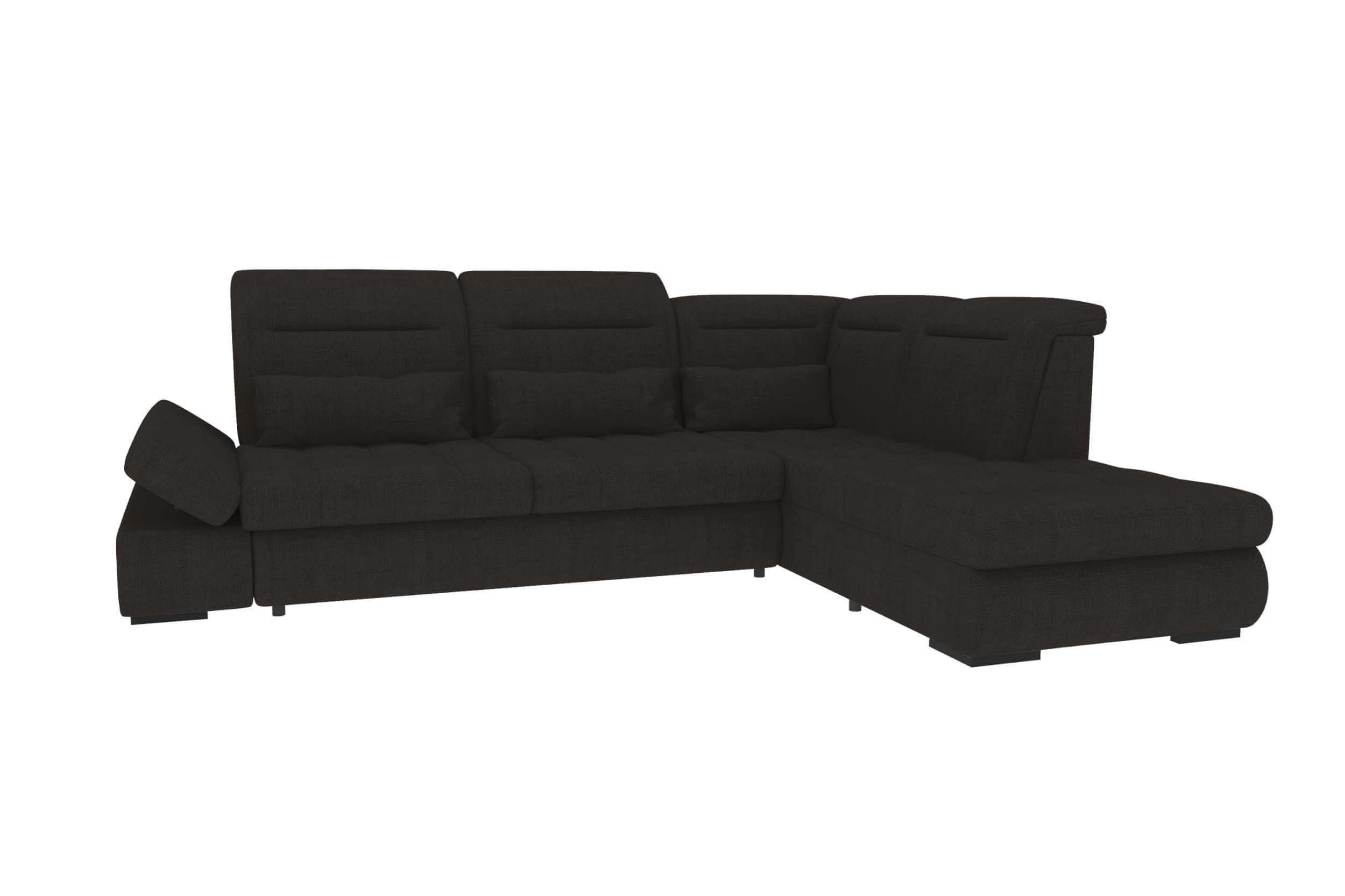 Stoff Ecksofa Ares L-Form Schwarz