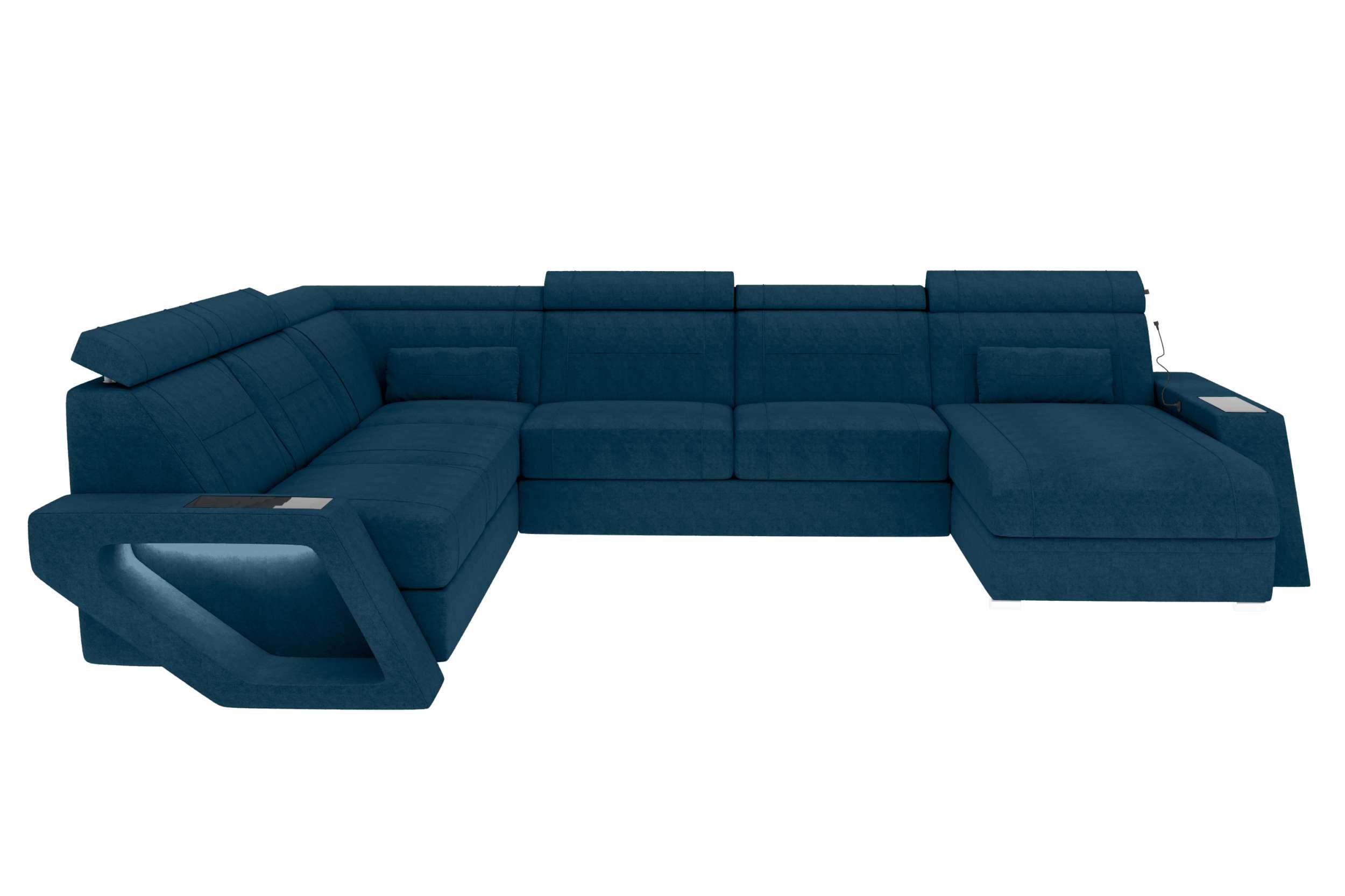 XXL Wohnlandschaft Catania Stoffsofa Blau