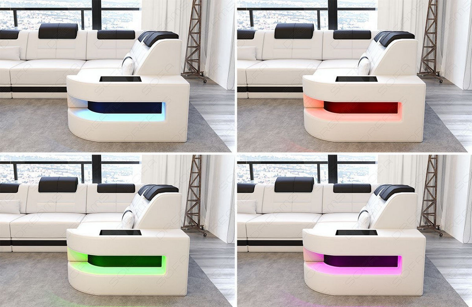 Mini Designersofa Como L-Form Leder für Wohnzimmer - Bild 5