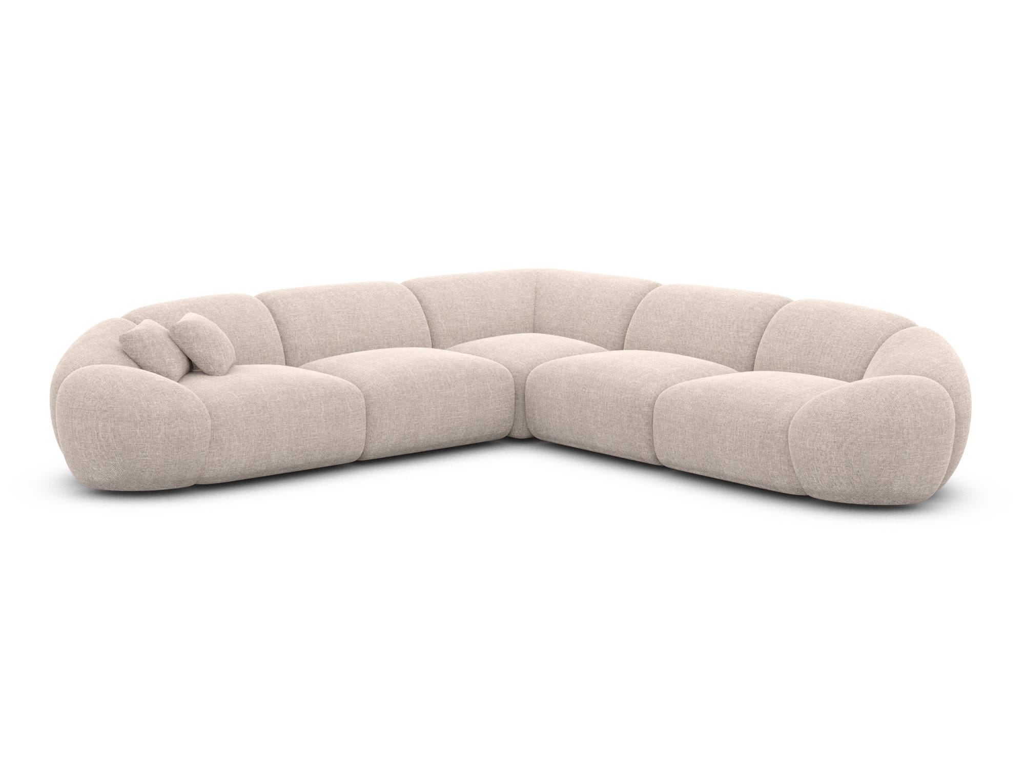 Ecksofa Solverde L-Form aus Stoff Beige