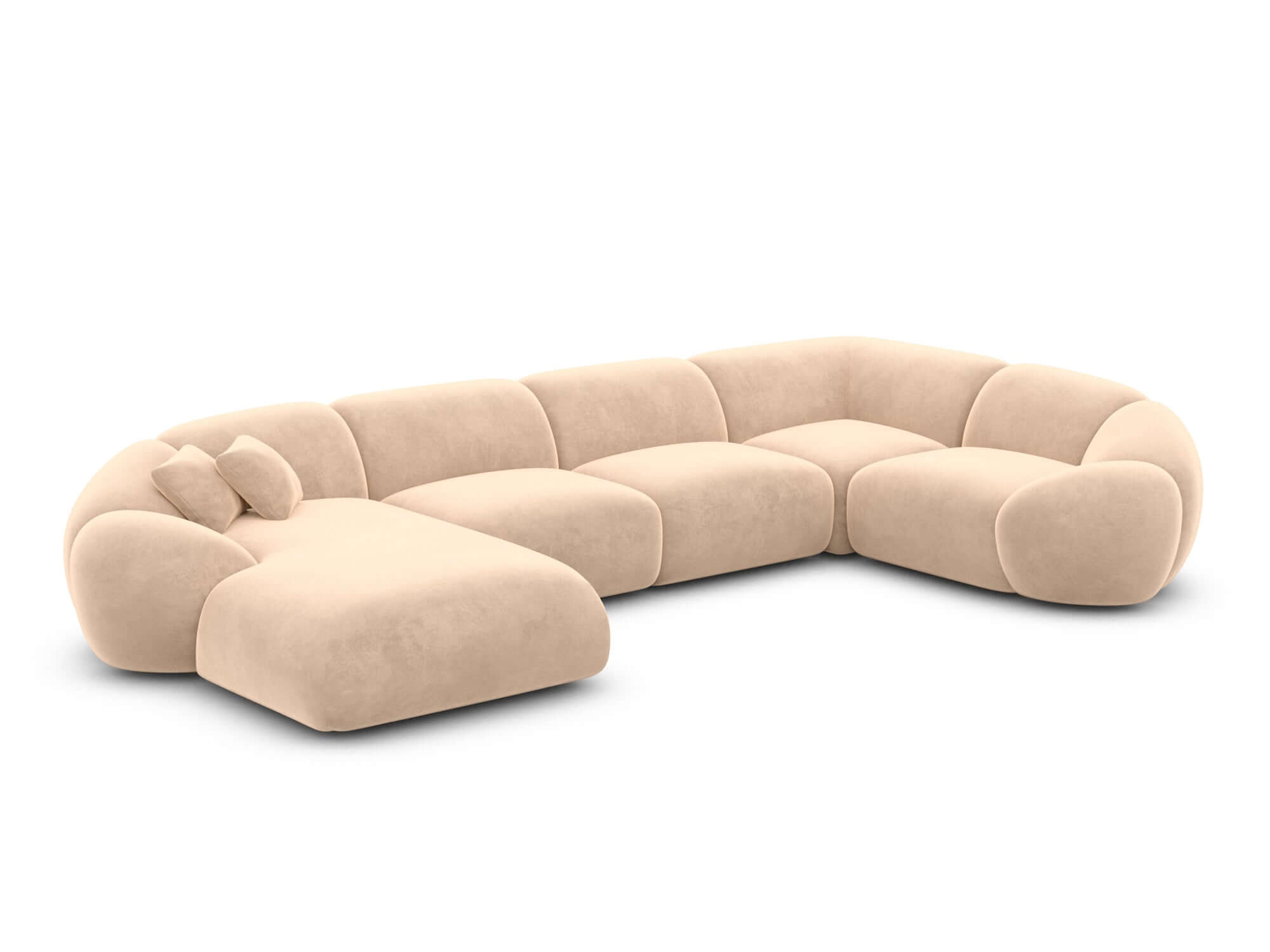 Polster Wohnlandschaft Solverde XL U-Form Beige
