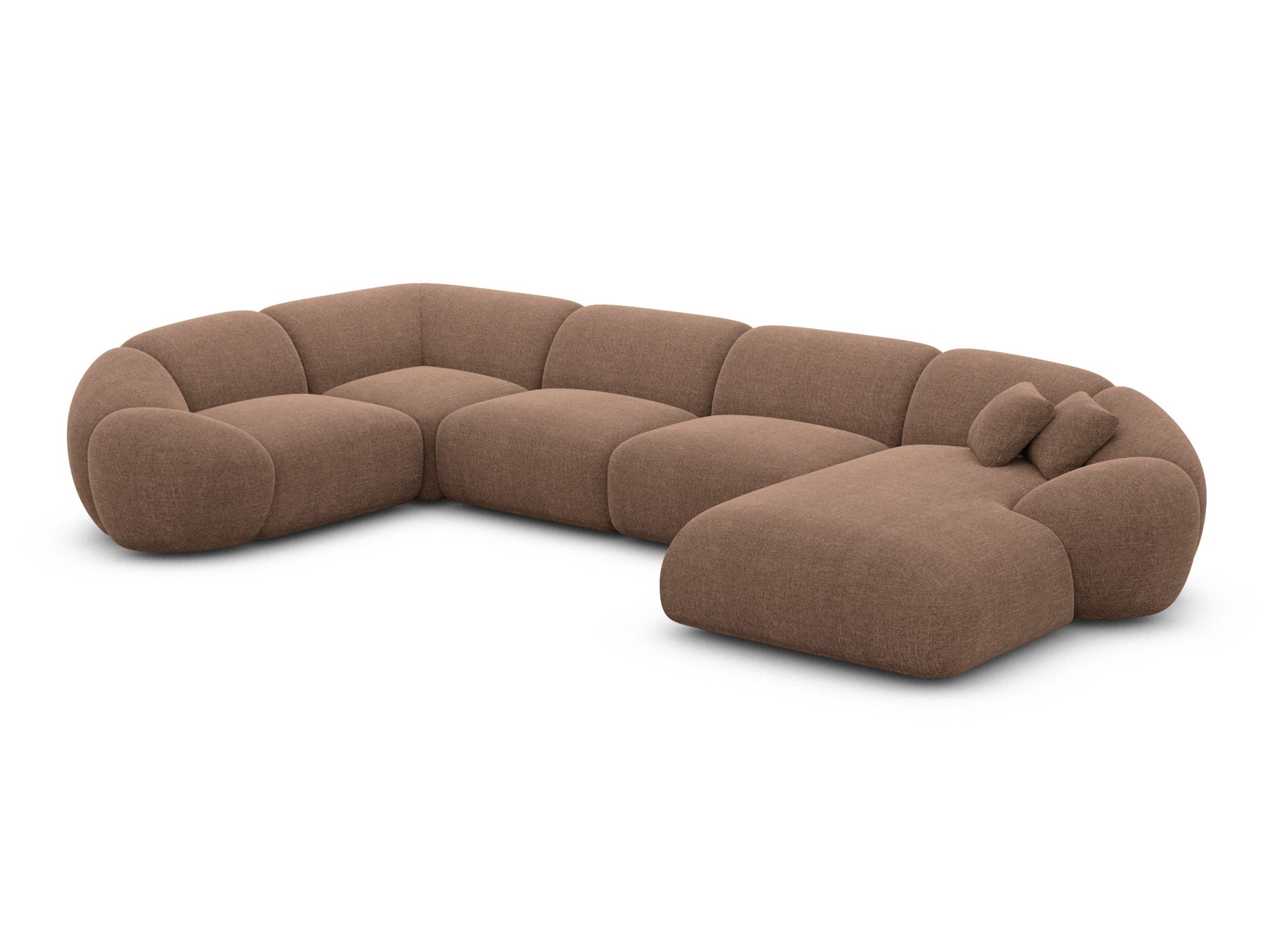 Wohnlandschaft Solverde XL U-Form in Stoff Braun