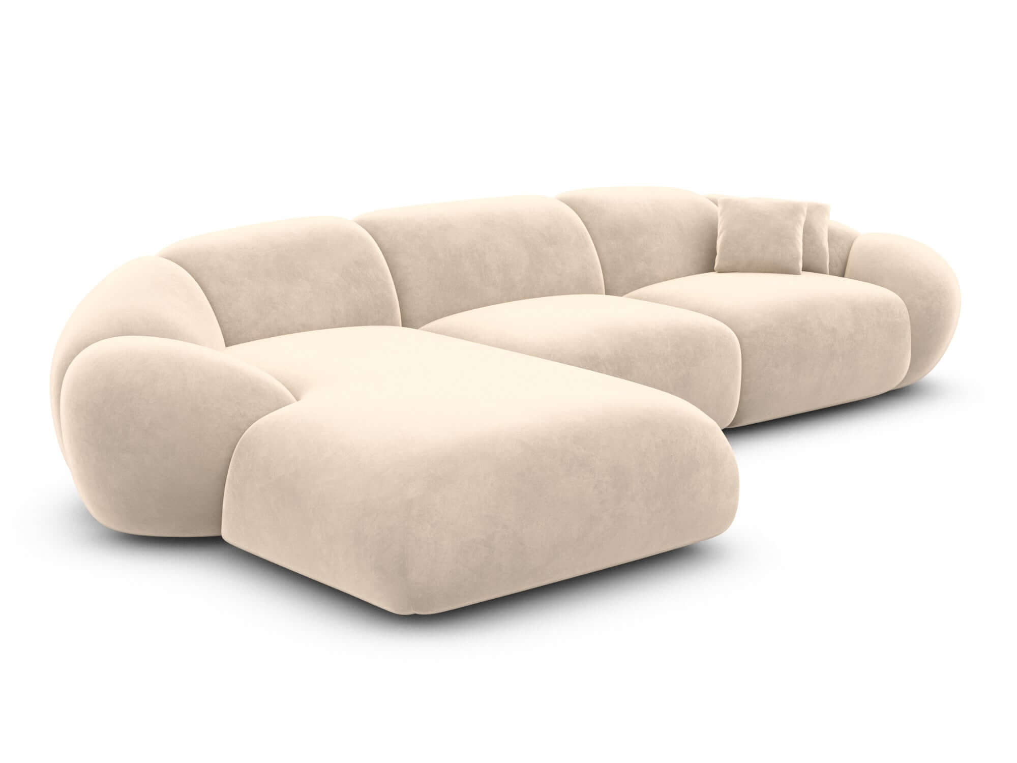 Polster Ecksofa Solverde L Form kurz Creme