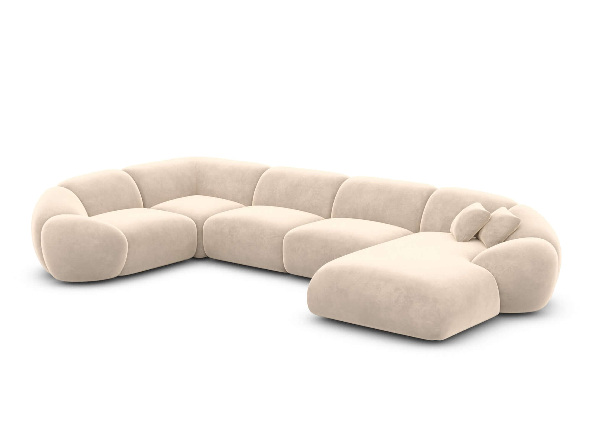 Wohnlandschaft Solverde XL in Stoff creme