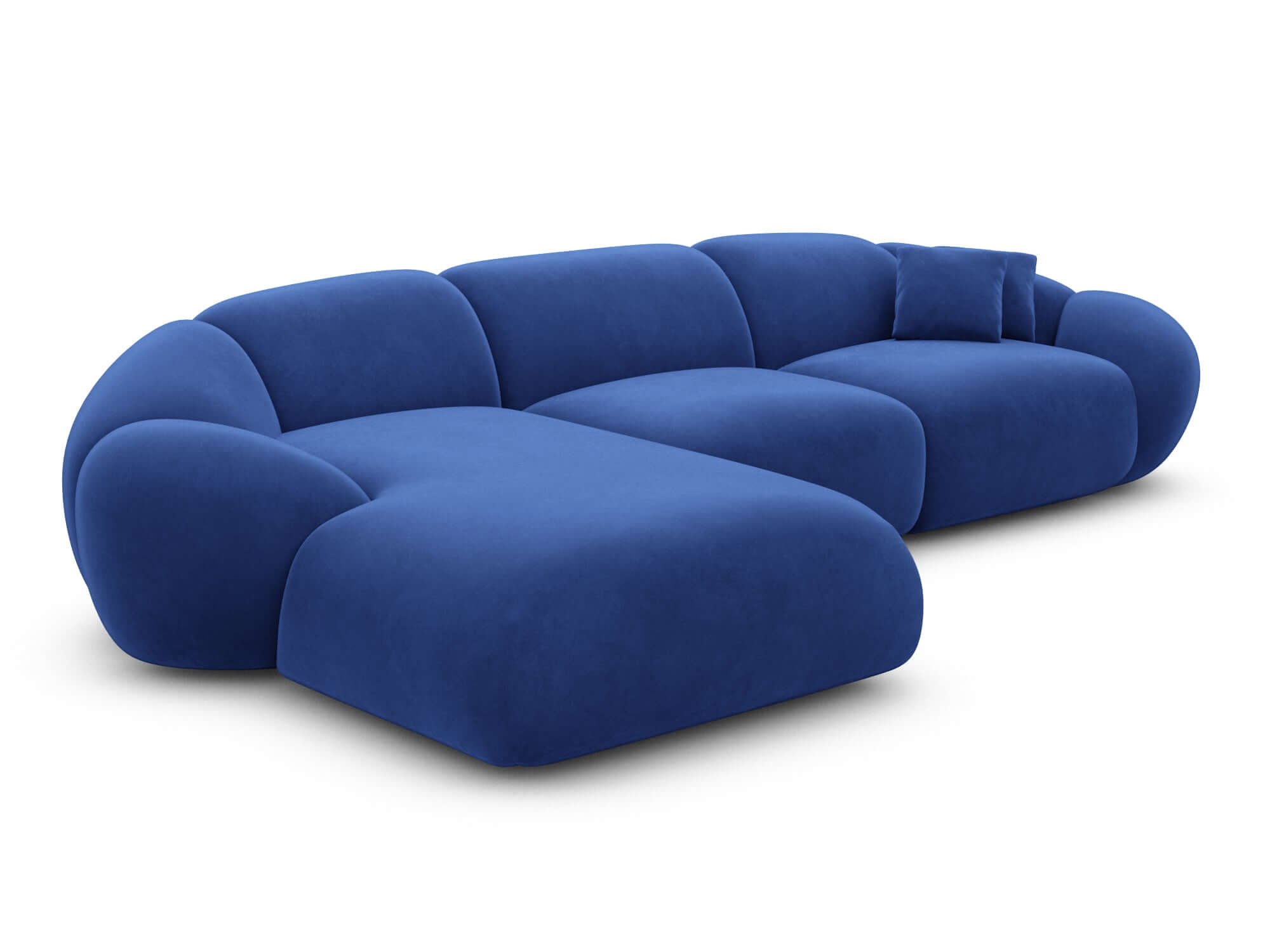 Polster Ecksofa Solverde L Form kurz Dunkelblau