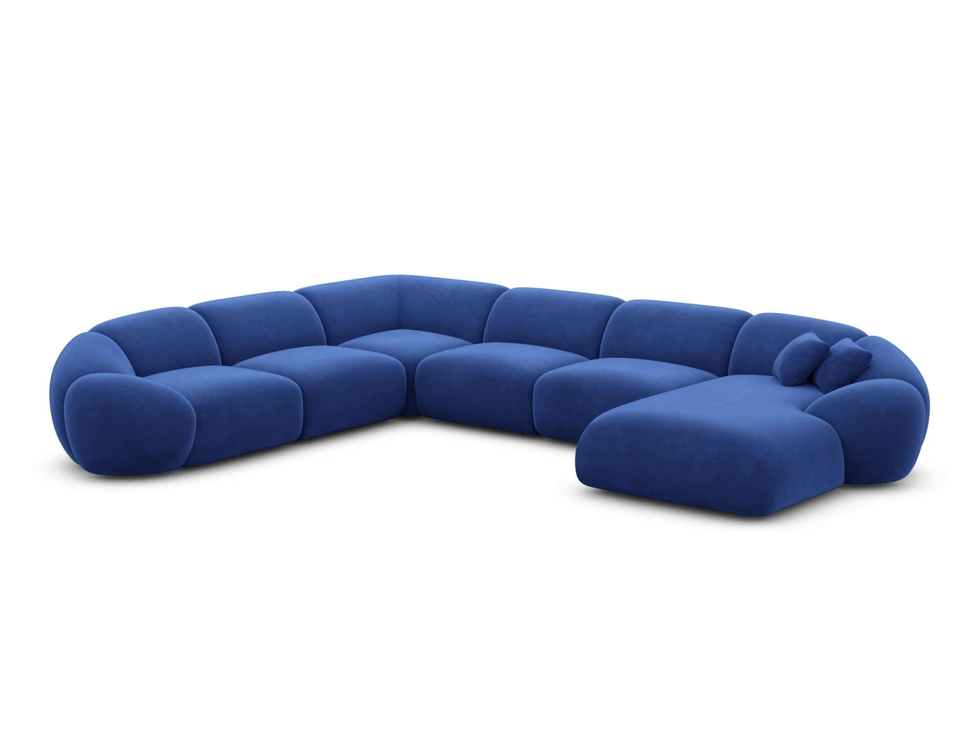 Polster Wohnlandschaft Solverde XXL U-Form Dunkelblau