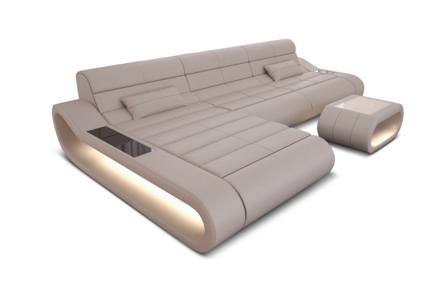 Ledersofa Concept L-Form – Lang & Komfortabel beige