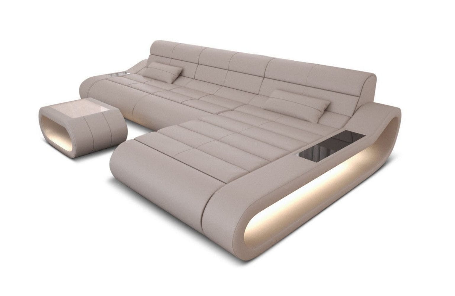 Ledersofa Concept L-Form – Lang & Komfortabel beige