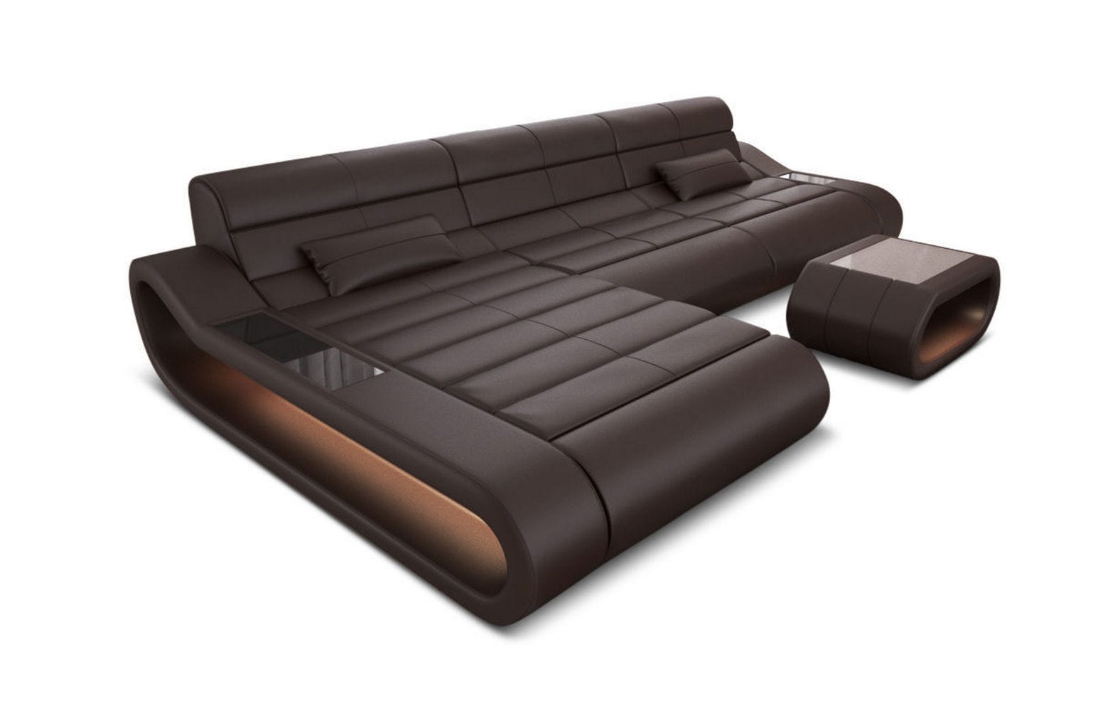 Ledersofa Concept L-Form – Lang & Komfortabel hellbraun