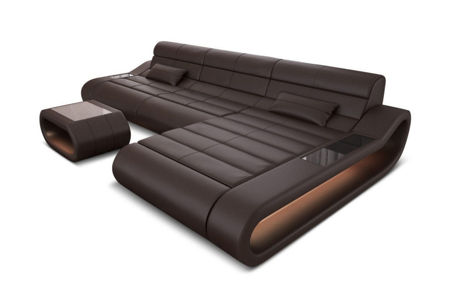 Ledersofa Concept L-Form – Lang & Komfortabel hellbraun