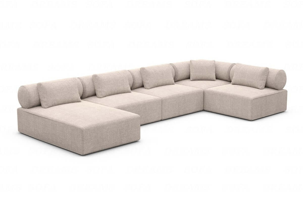 Wohnlandschaft Laguardia U-Form Stoff Beige