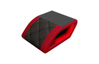 Leder Couchtisch Swing – Elegantes Design in Schwarz und Rot aus Büffelleder und Kunstleder und Echtleder für Wohnzimmer