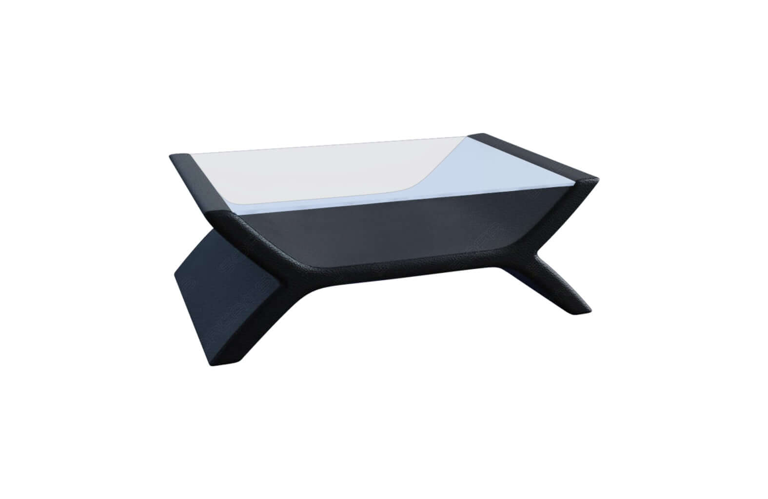 Couchtisch Calabria – Leder Design Grau-Schwarz