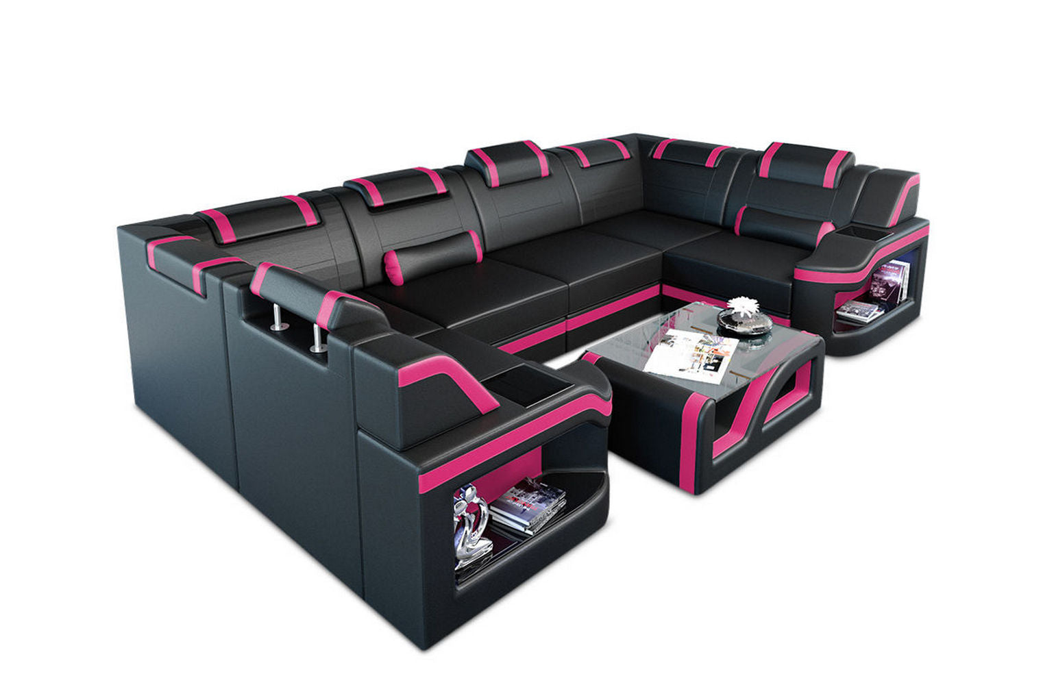 Leder Wohnlandschaft Padua U – Elegantes Sofa
