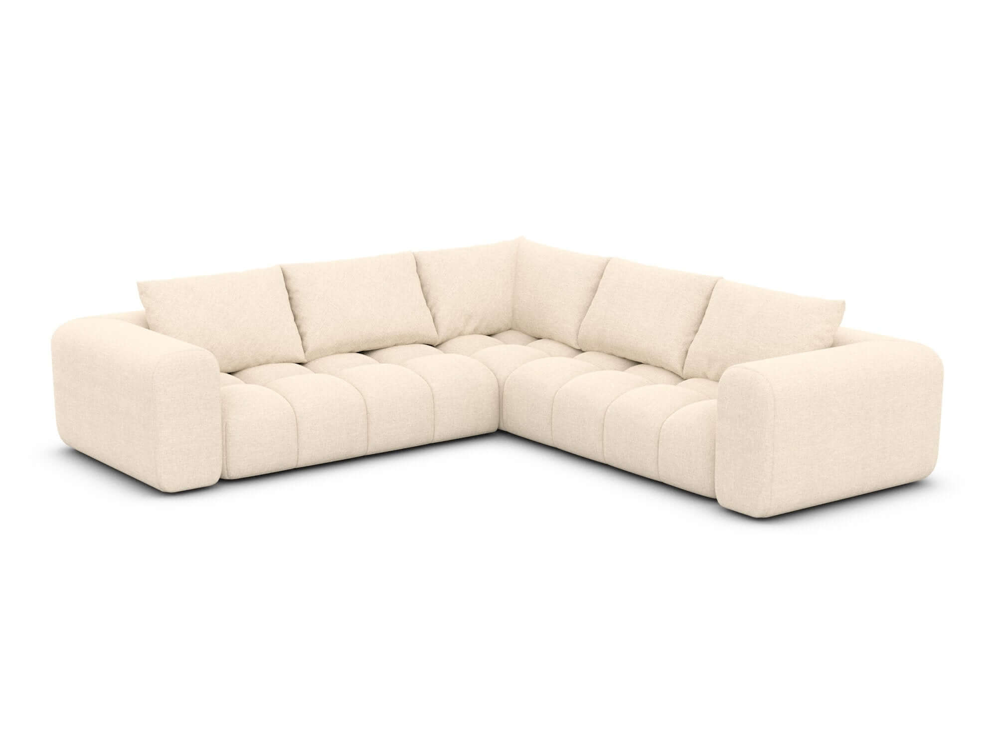Couch Casaluna L Form in Stoff creme