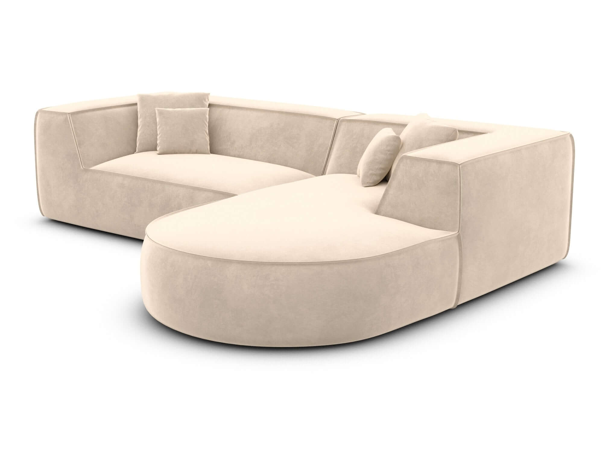 Stoff Ecksofa Monterola L-Form Creme
