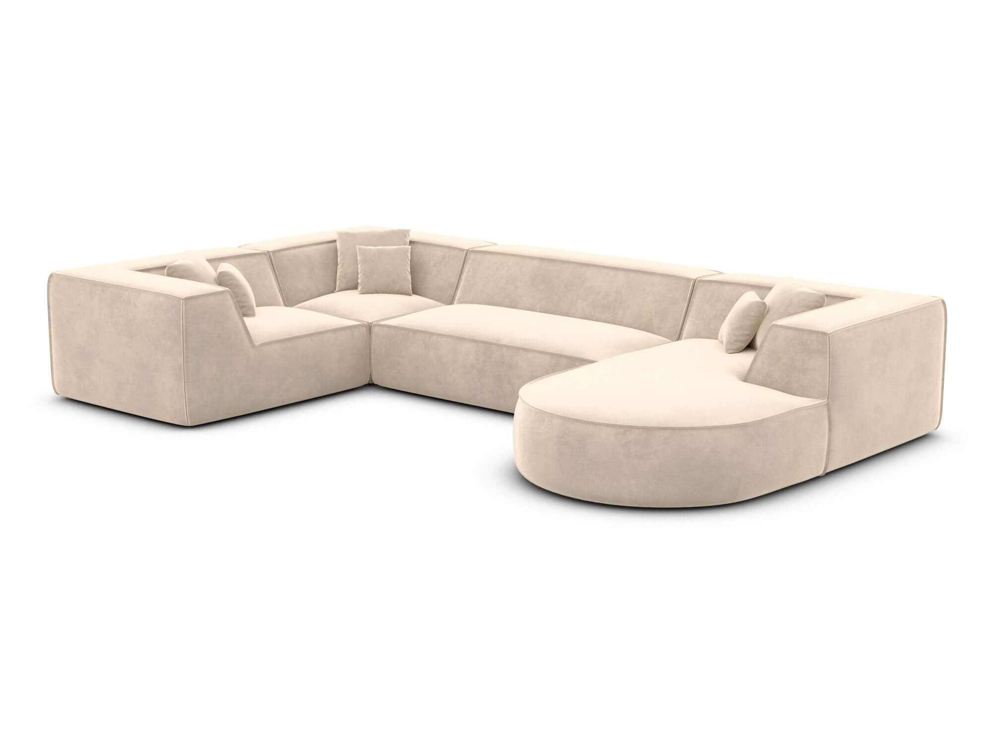 Wohnlandschaft Monterola XL U-Form in Stoff Creme