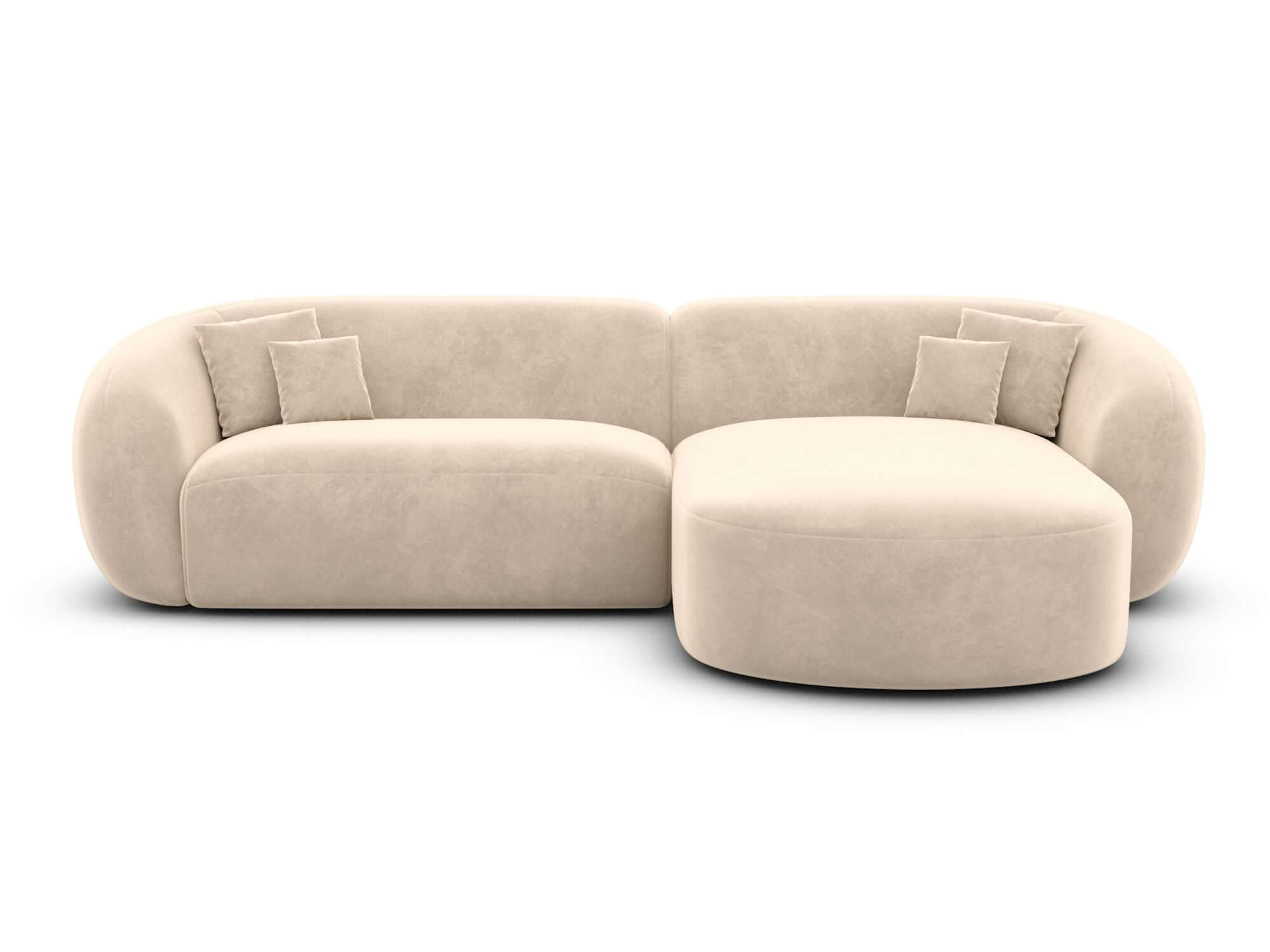 Stoff Ecksofa Sorelia L-Form Kurz Creme