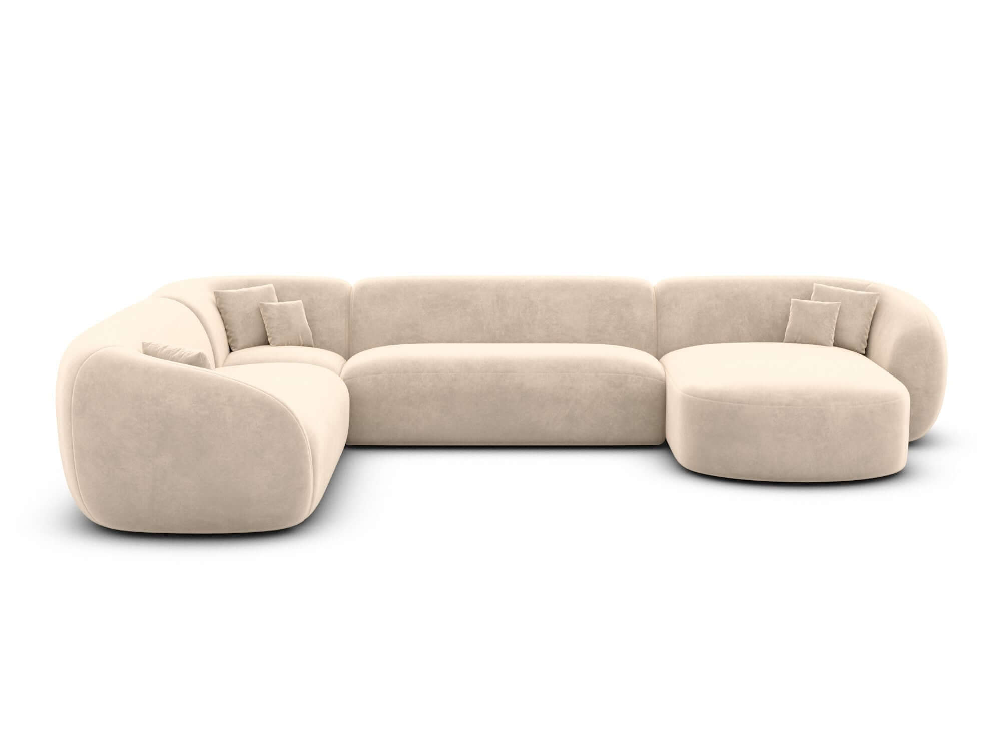 XXL Wohnlandschaft Sorelia U-Form aus Stoff Creme