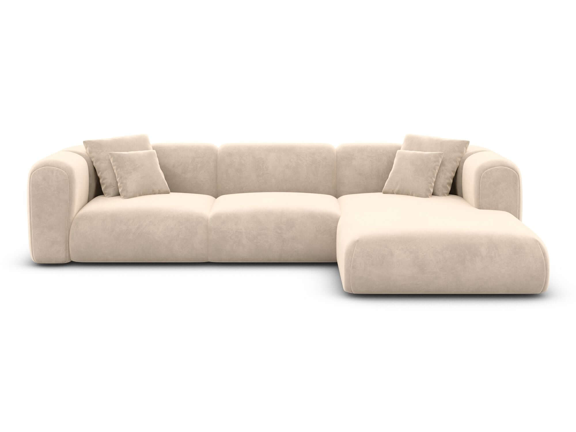 Ecksofa Venturia L-Form aus Stoff Creme