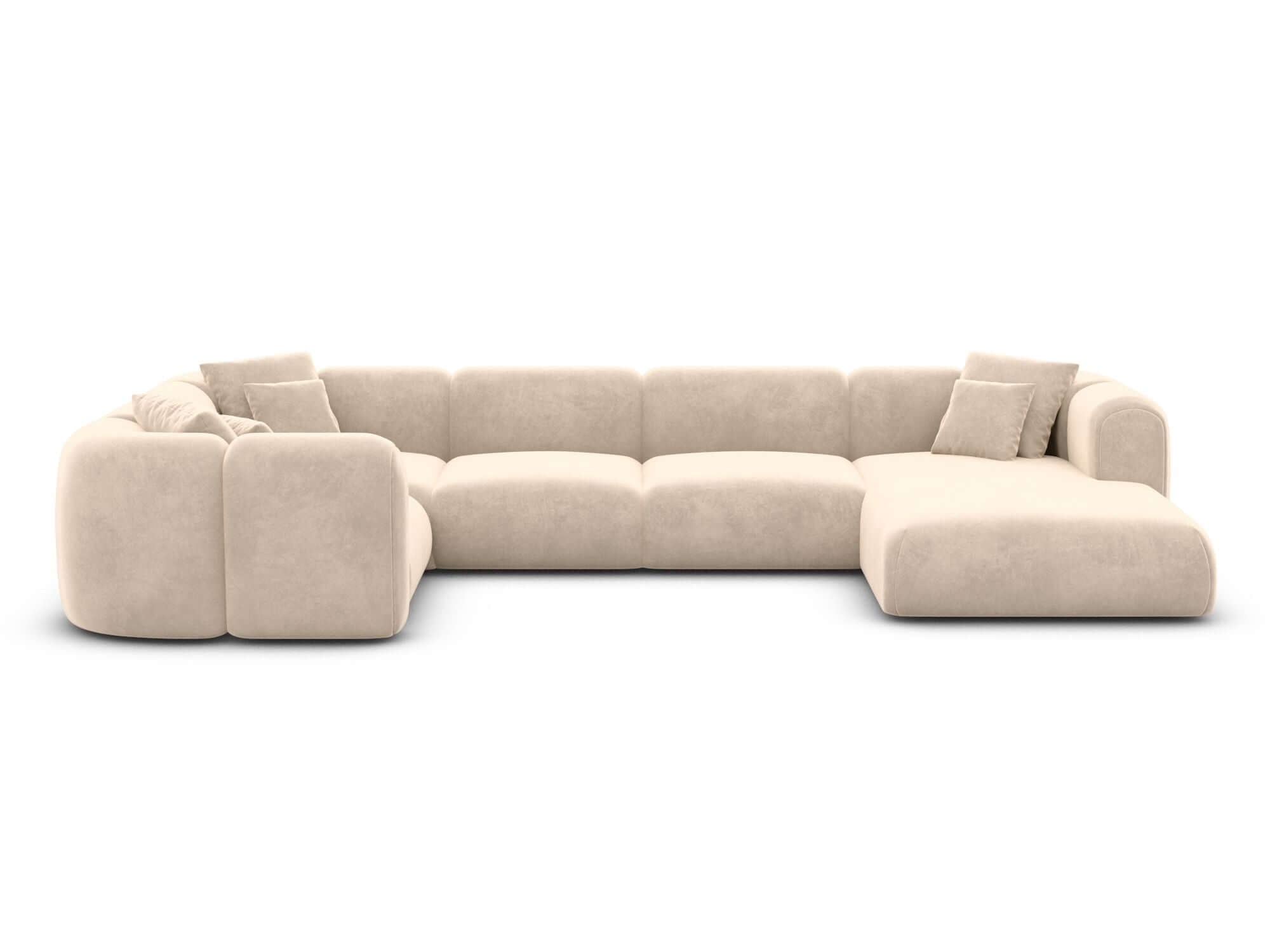 XL Wohnlandschaft Venturia U-Form aus Stoff Creme