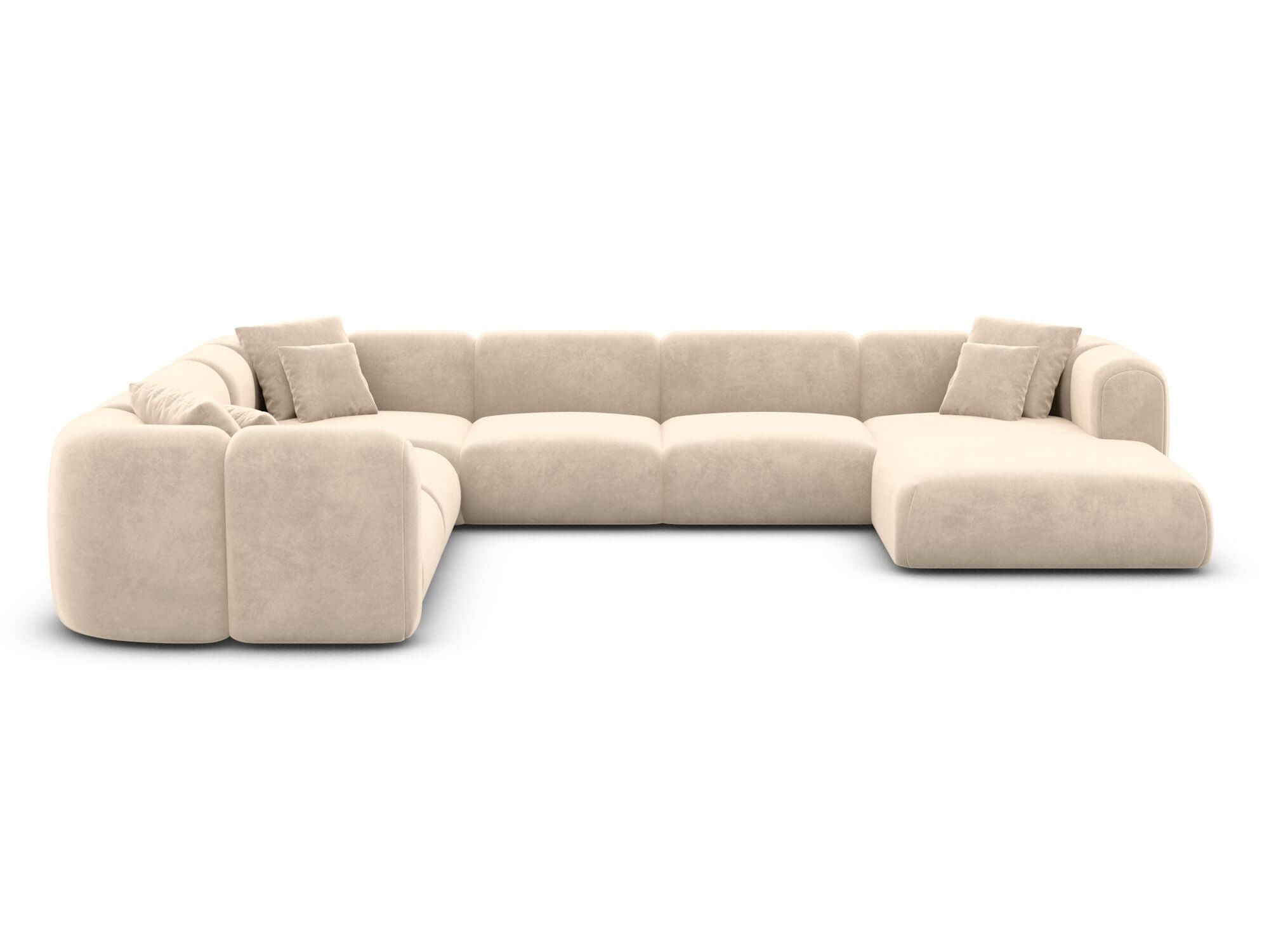 XXL Stoff Wohnlandschaft Venturia U-Form Creme