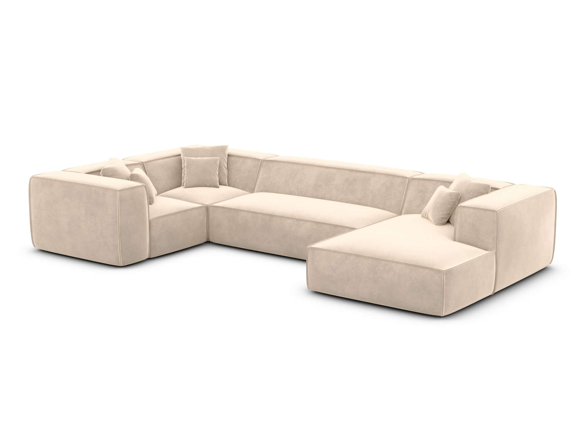 Wohnlandschaft Liranda XL U-Form in Stoff Creme
