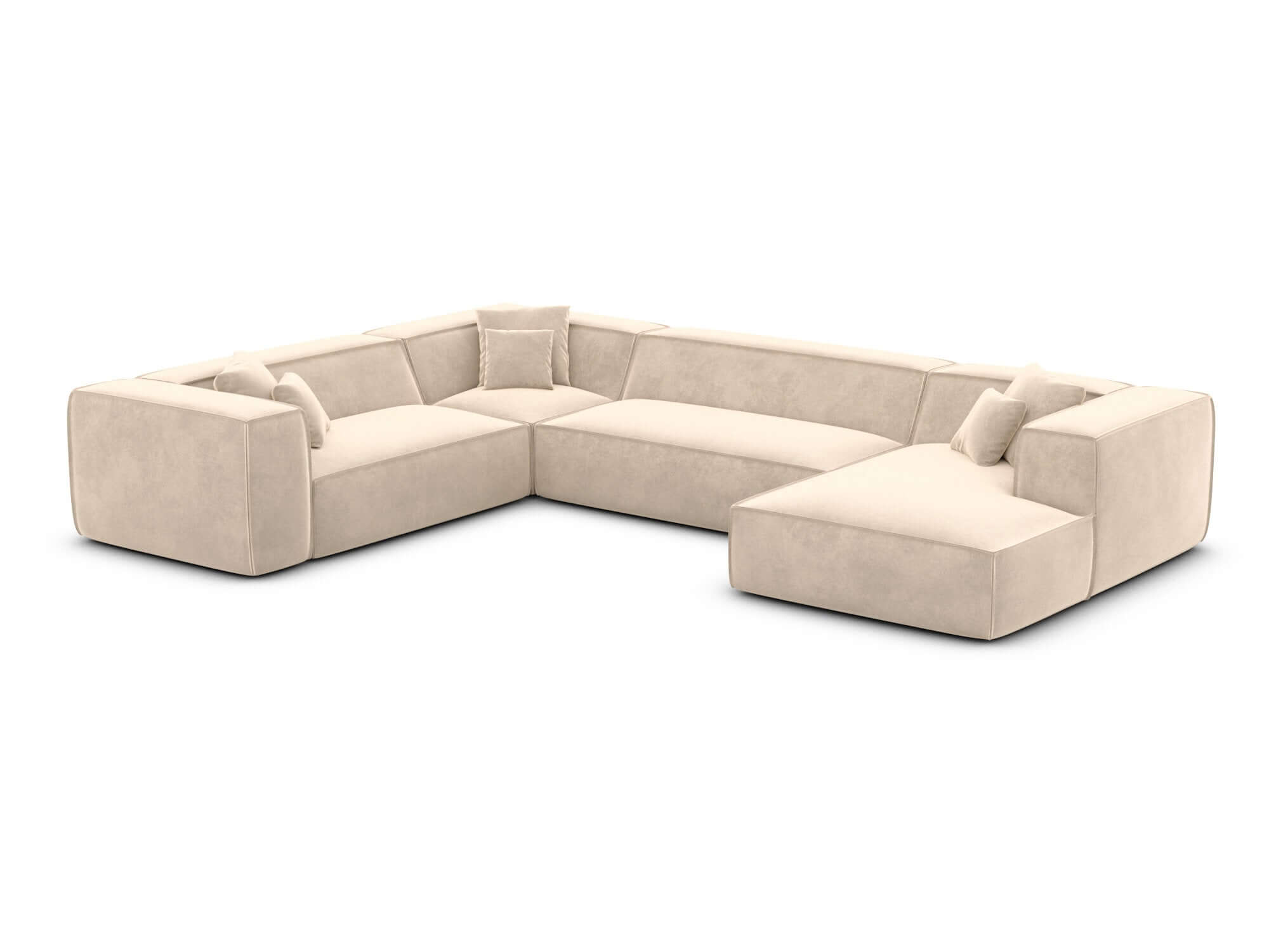 Wohnlandschaft Liranda XXL U-Form in Stoff Creme