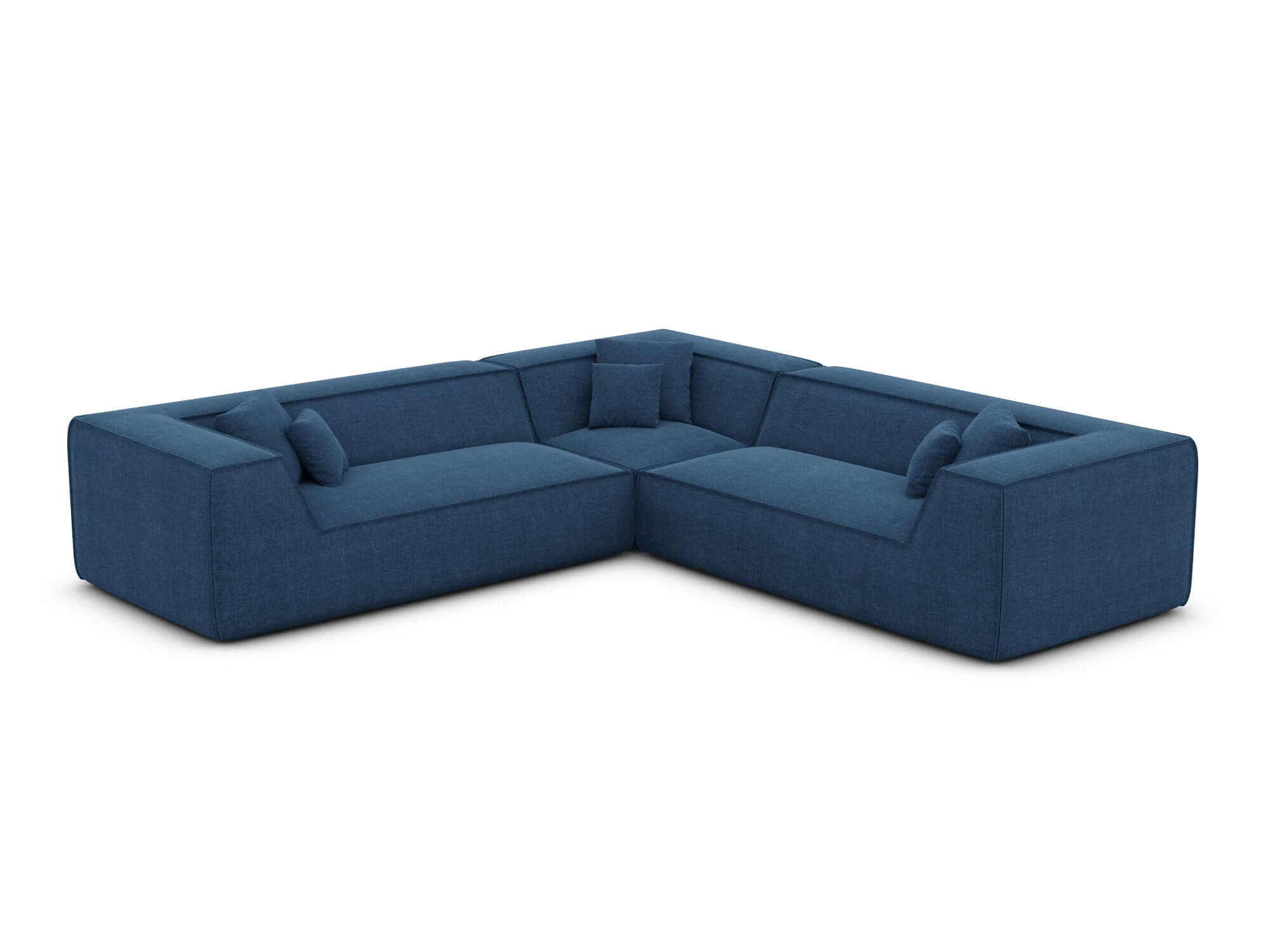 Ecksofa Monterola L Form aus Stoff dunkelblau