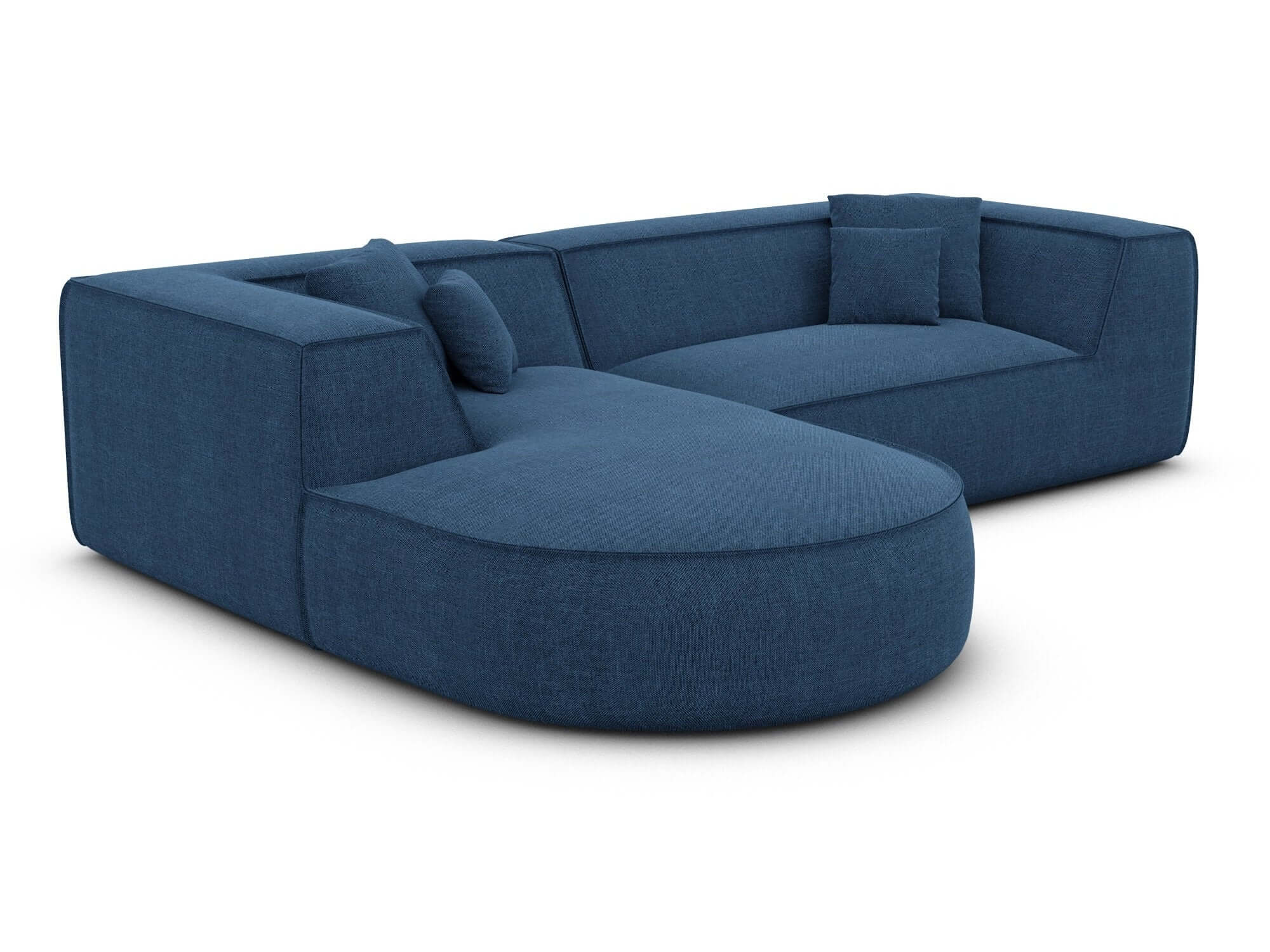 Stoff Ecksofa Monterola L Form dunkelblau